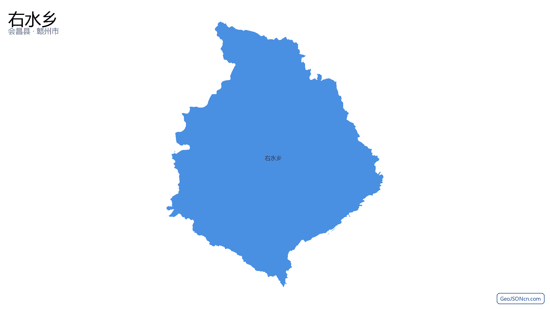 右水乡行政区划边界地图(会昌县·赣州市),提供GeoJSON、SHP矢量边界数据下载及高清地图大图(PNG/JPG) - GeoJSONcn.com