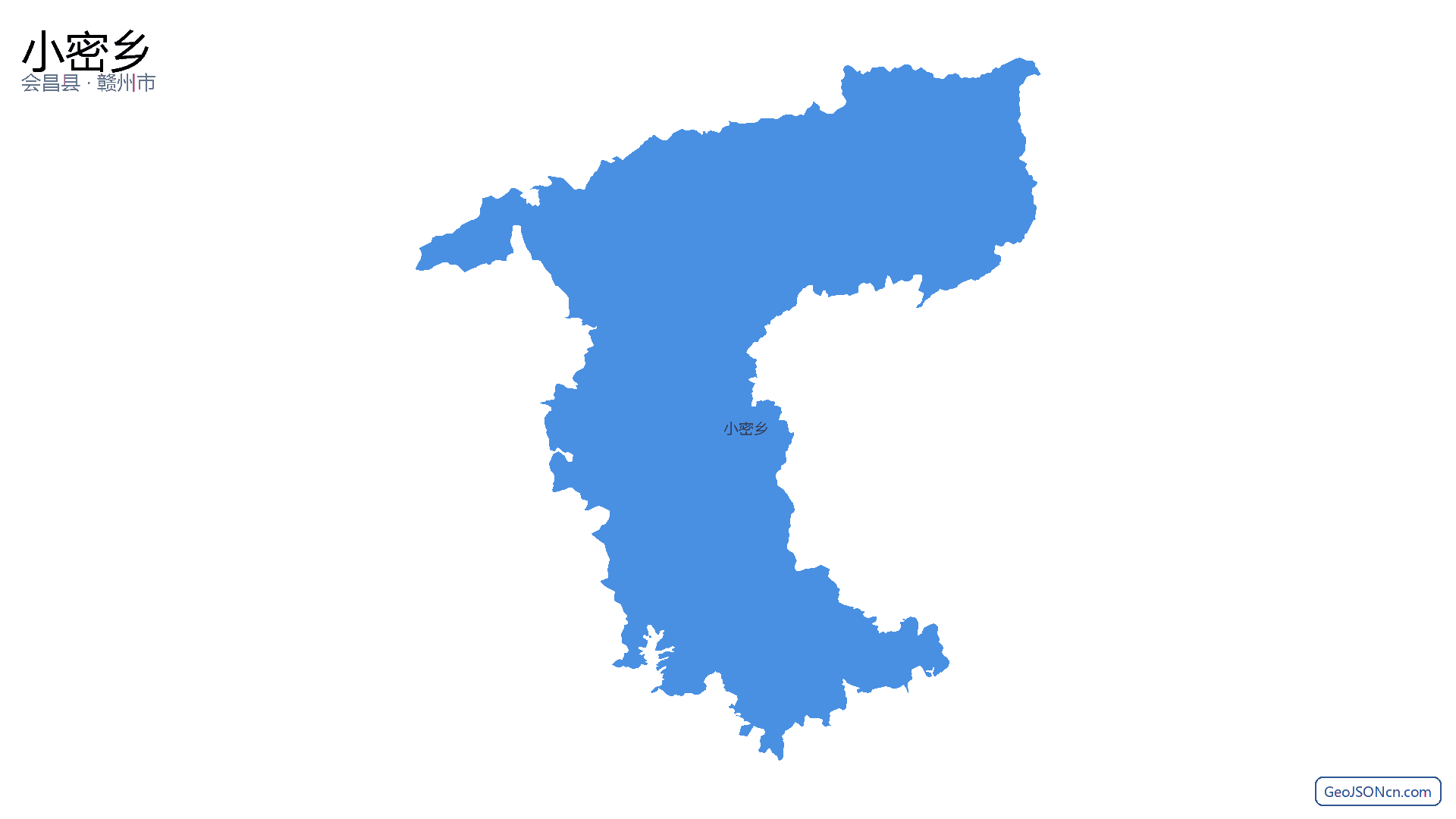 小密乡行政区划边界地图（会昌县·赣州市）,提供GeoJSON、SHP矢量边界数据下载及高清地图大图(PNG/JPG) - GeoJSONcn.com