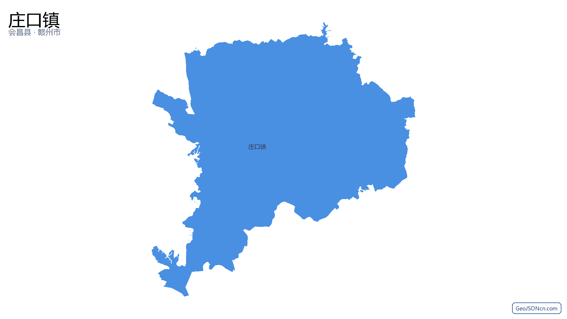 庄口镇行政区划边界地图（会昌县·赣州市）,提供GeoJSON、SHP矢量边界数据下载及高清地图大图(PNG/JPG) - GeoJSONcn.com