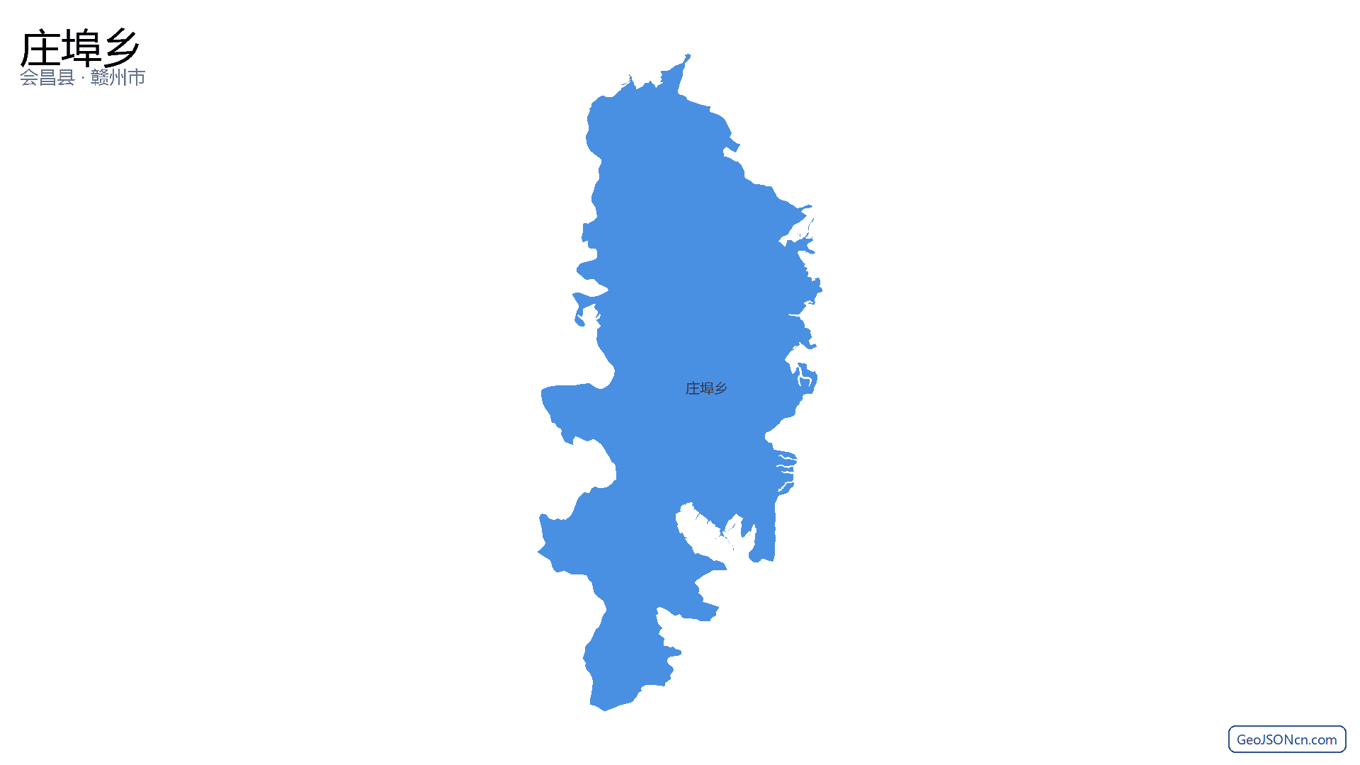 庄埠乡行政区划边界地图（会昌县·赣州市）,提供GeoJSON、SHP矢量边界数据下载及高清地图大图(PNG/JPG) - GeoJSONcn.com