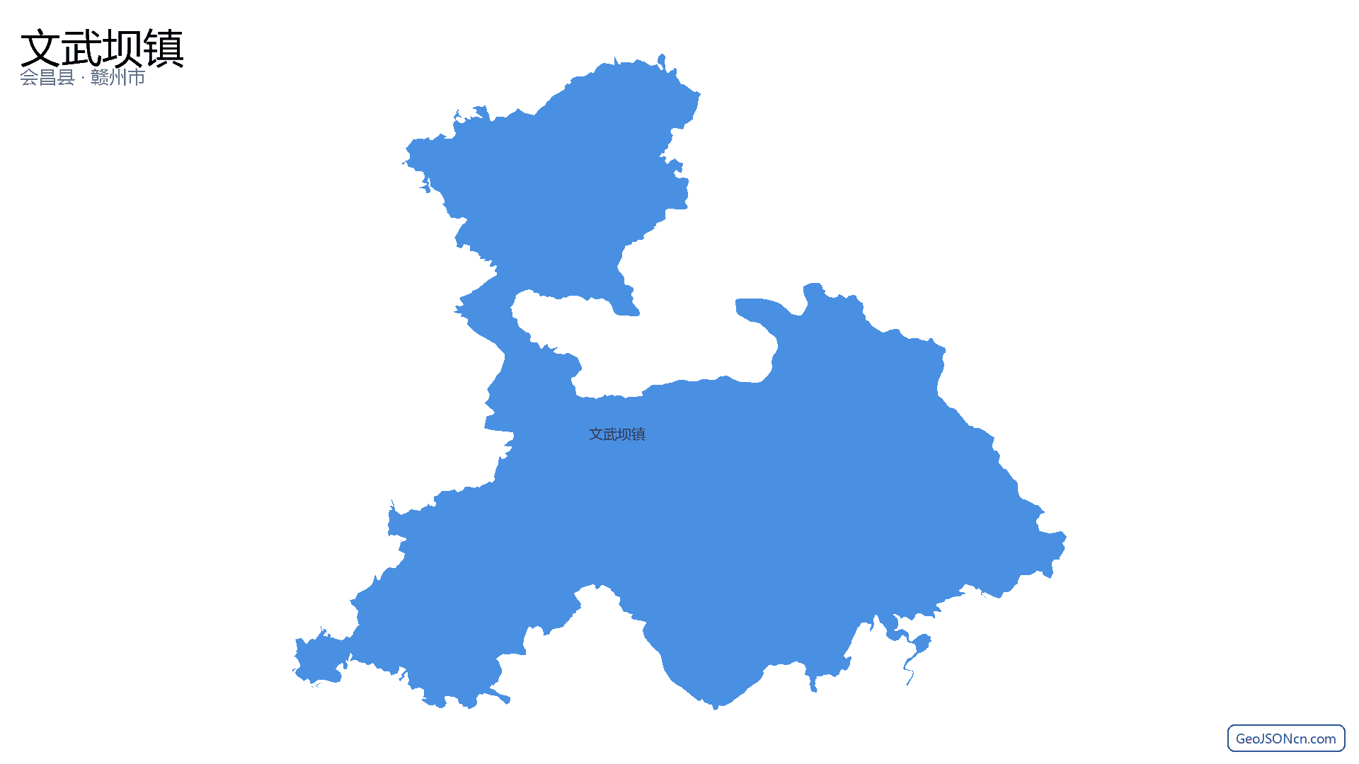 文武坝镇行政区划边界地图（会昌县·赣州市）,提供GeoJSON、SHP矢量边界数据下载及高清地图大图(PNG/JPG) - GeoJSONcn.com