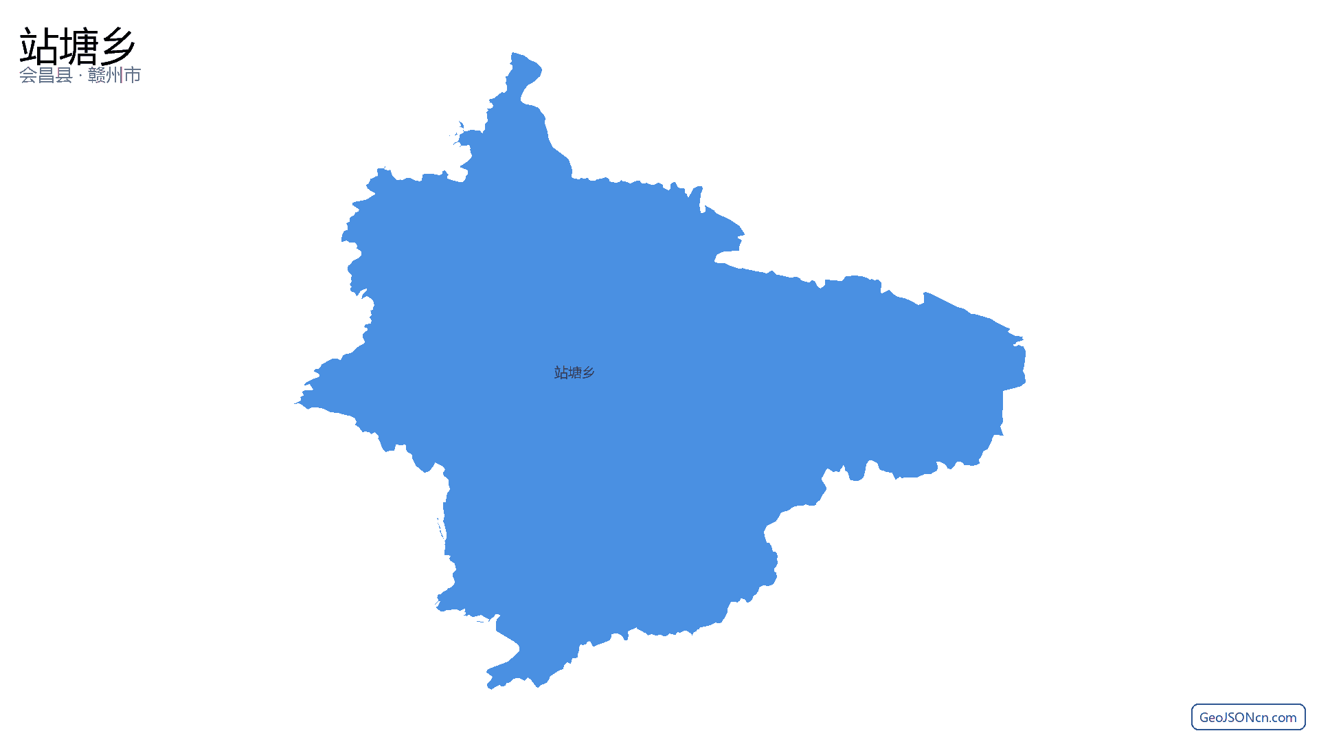 站塘乡行政区划边界地图（会昌县·赣州市）,提供GeoJSON、SHP矢量边界数据下载及高清地图大图(PNG/JPG) - GeoJSONcn.com