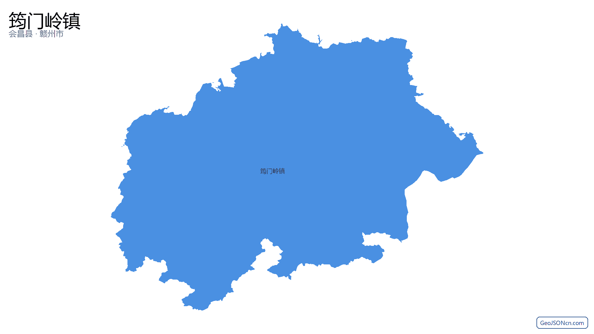 筠门岭镇行政区划边界地图(会昌县·赣州市),提供GeoJSON、SHP矢量边界数据下载及高清地图大图(PNG/JPG) - GeoJSONcn.com