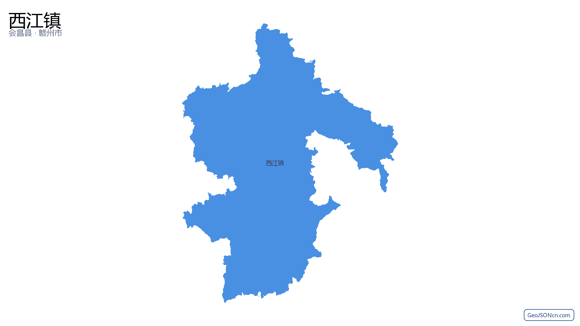 西江镇行政区划边界地图（会昌县·赣州市）,提供GeoJSON、SHP矢量边界数据下载及高清地图大图(PNG/JPG) - GeoJSONcn.com