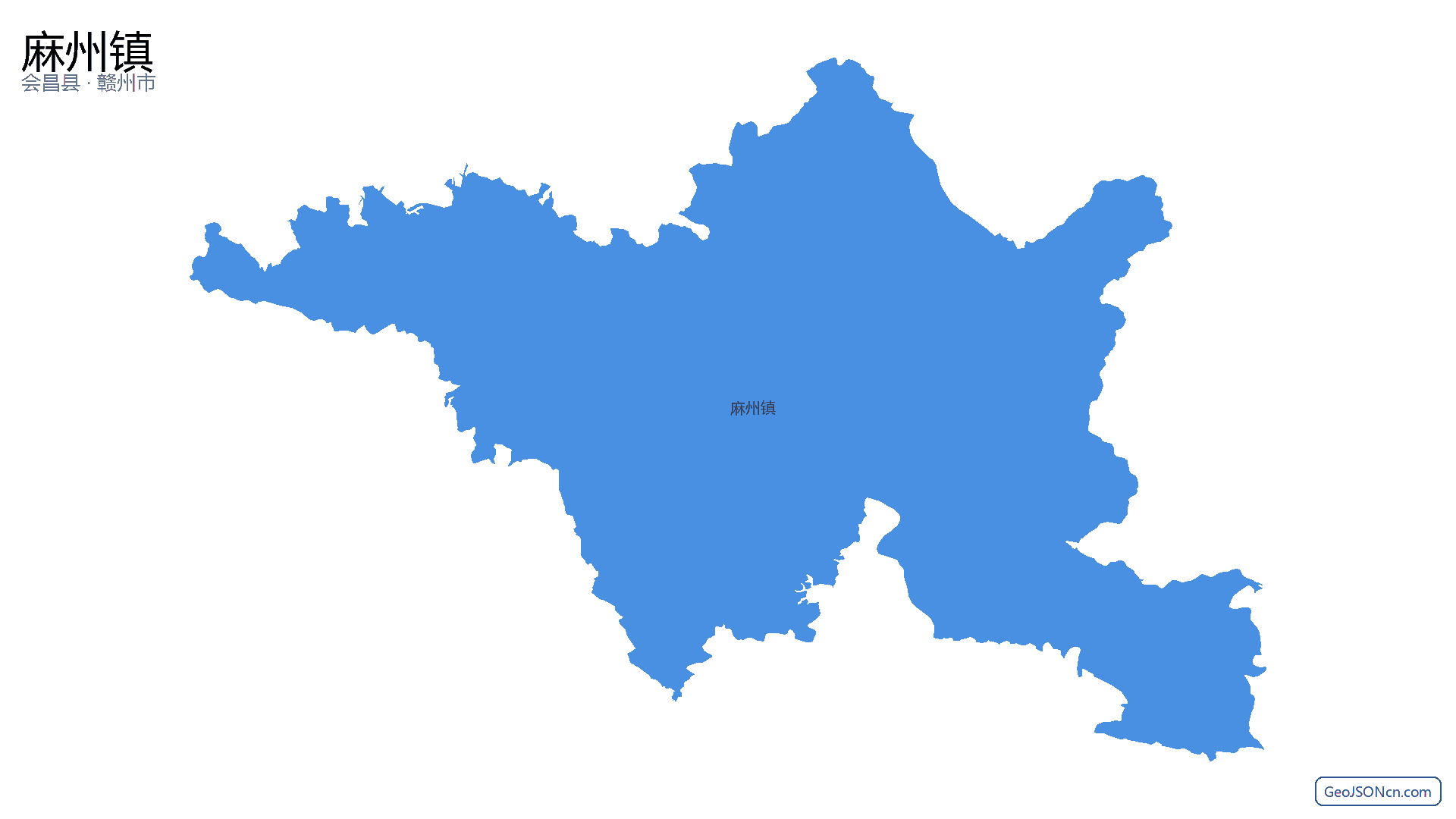 麻州镇行政区划边界地图(会昌县·赣州市),提供GeoJSON、SHP矢量边界数据下载及高清地图大图(PNG/JPG) - GeoJSONcn.com