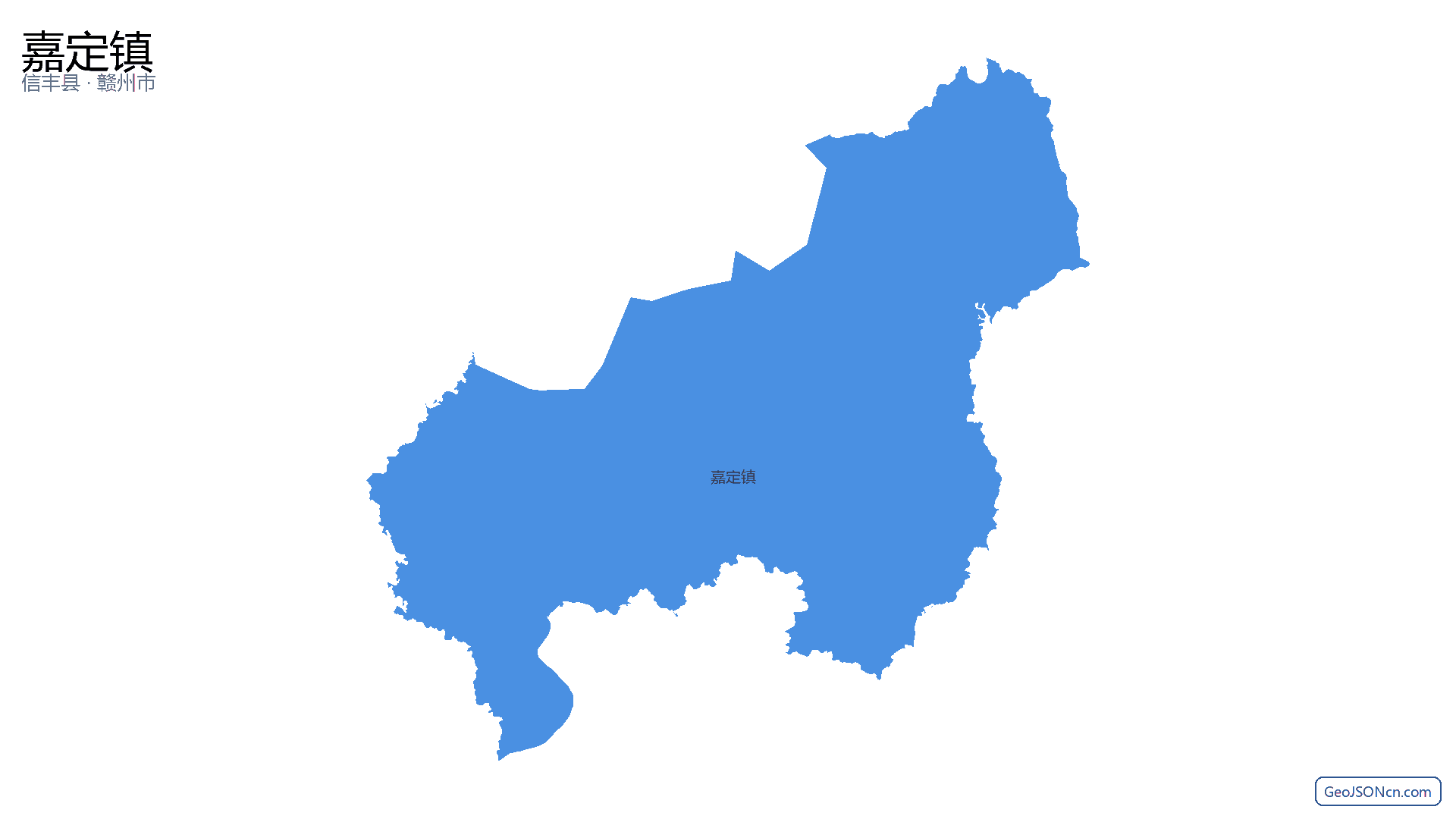 嘉定镇行政区划边界地图（信丰县·赣州市）,提供GeoJSON、SHP矢量边界数据下载及高清地图大图(PNG/JPG) - GeoJSONcn.com