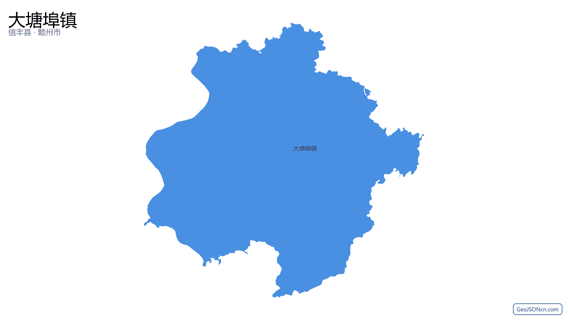 大塘埠镇行政区划边界地图(信丰县·赣州市),提供GeoJSON、SHP矢量边界数据下载及高清地图大图(PNG/JPG) - GeoJSONcn.com