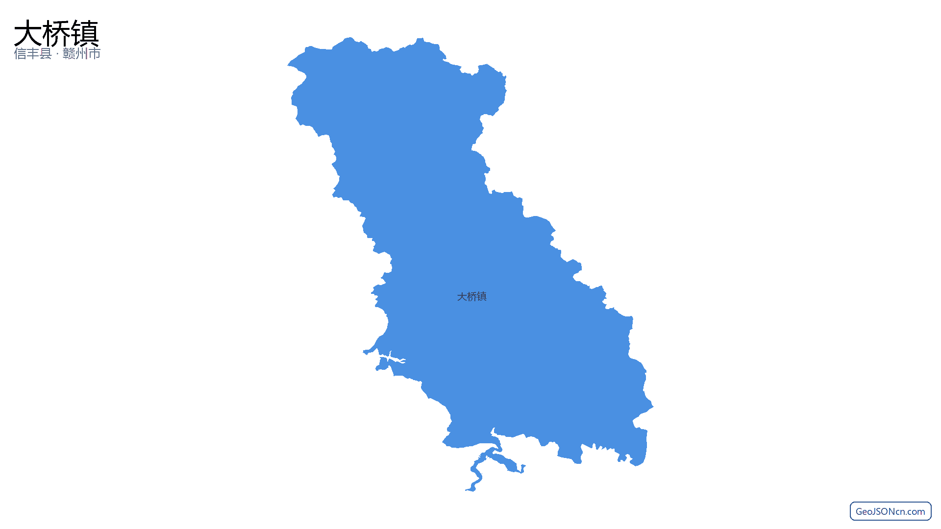 大桥镇行政区划边界地图(信丰县·赣州市),提供GeoJSON、SHP矢量边界数据下载及高清地图大图(PNG/JPG) - GeoJSONcn.com