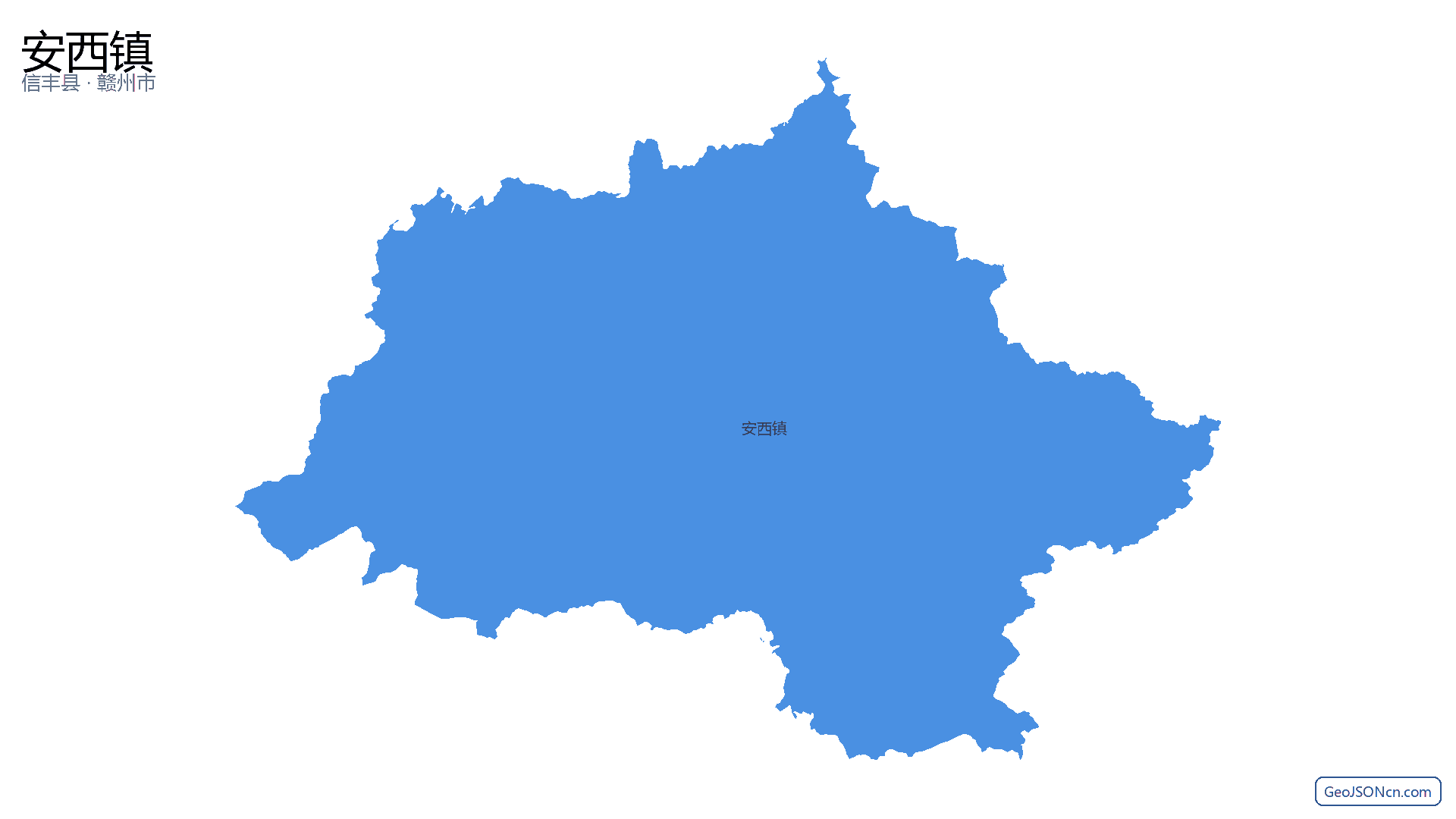 安西镇行政区划边界地图(信丰县·赣州市),提供GeoJSON、SHP矢量边界数据下载及高清地图大图(PNG/JPG) - GeoJSONcn.com