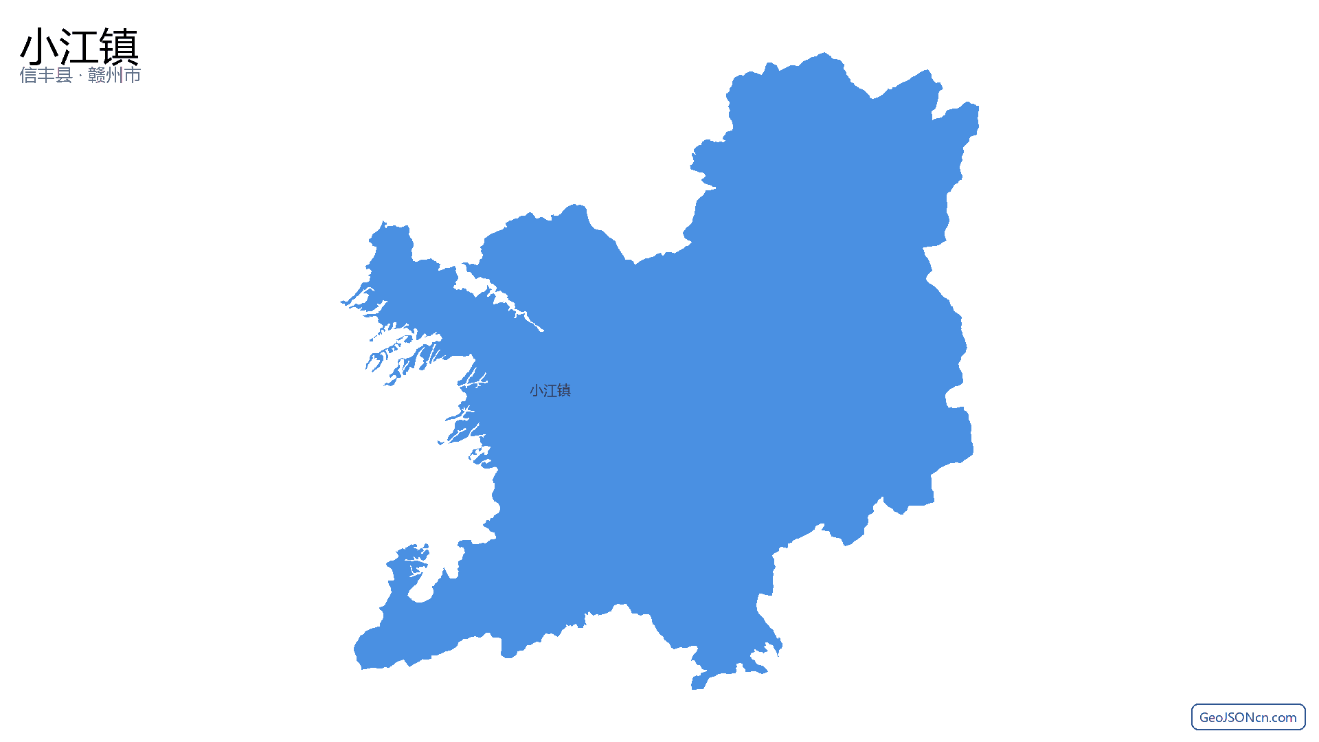 小江镇行政区划边界地图(信丰县·赣州市),提供GeoJSON、SHP矢量边界数据下载及高清地图大图(PNG/JPG) - GeoJSONcn.com