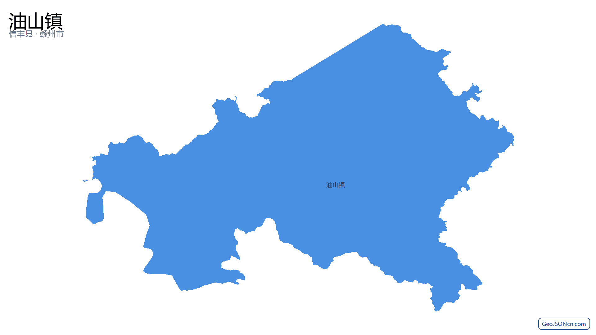 油山镇行政区划边界地图（信丰县·赣州市）,提供GeoJSON、SHP矢量边界数据下载及高清地图大图(PNG/JPG) - GeoJSONcn.com