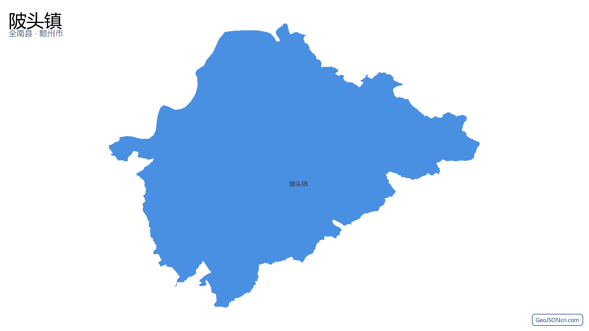 陂头镇行政区划边界地图（全南县·赣州市）,提供GeoJSON、SHP矢量边界数据下载及高清地图大图(PNG/JPG) - GeoJSONcn.com