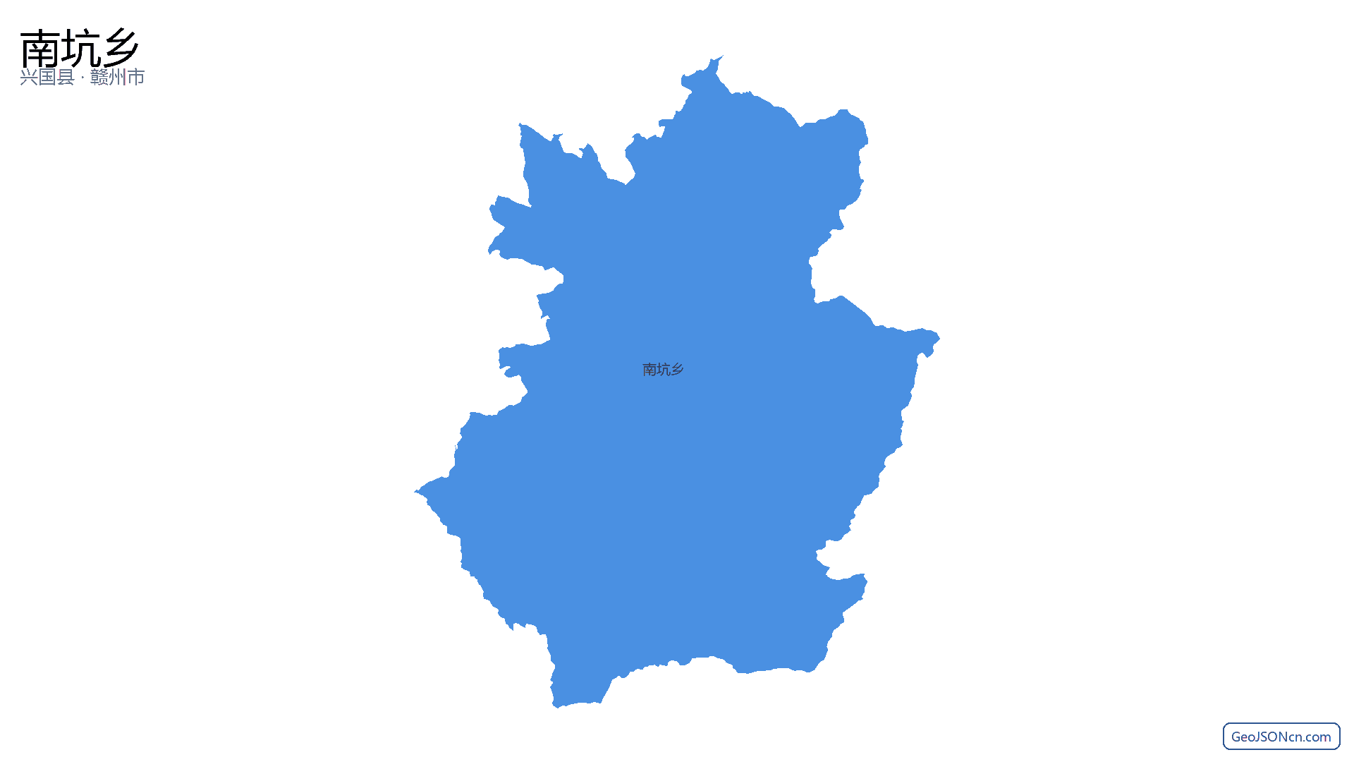 南坑乡行政区划边界地图（兴国县·赣州市）,提供GeoJSON、SHP矢量边界数据下载及高清地图大图(PNG/JPG) - GeoJSONcn.com