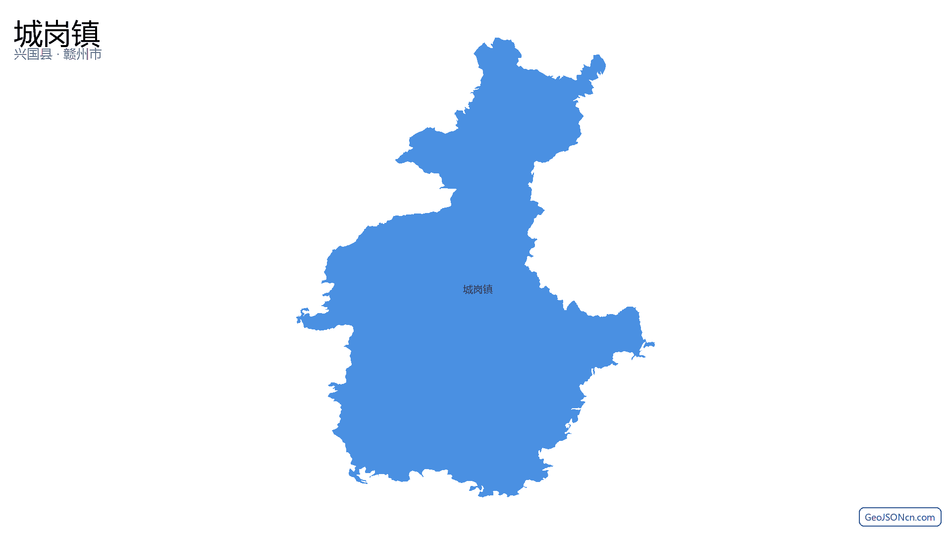 城岗镇行政区划边界地图（兴国县·赣州市）,提供GeoJSON、SHP矢量边界数据下载及高清地图大图(PNG/JPG) - GeoJSONcn.com