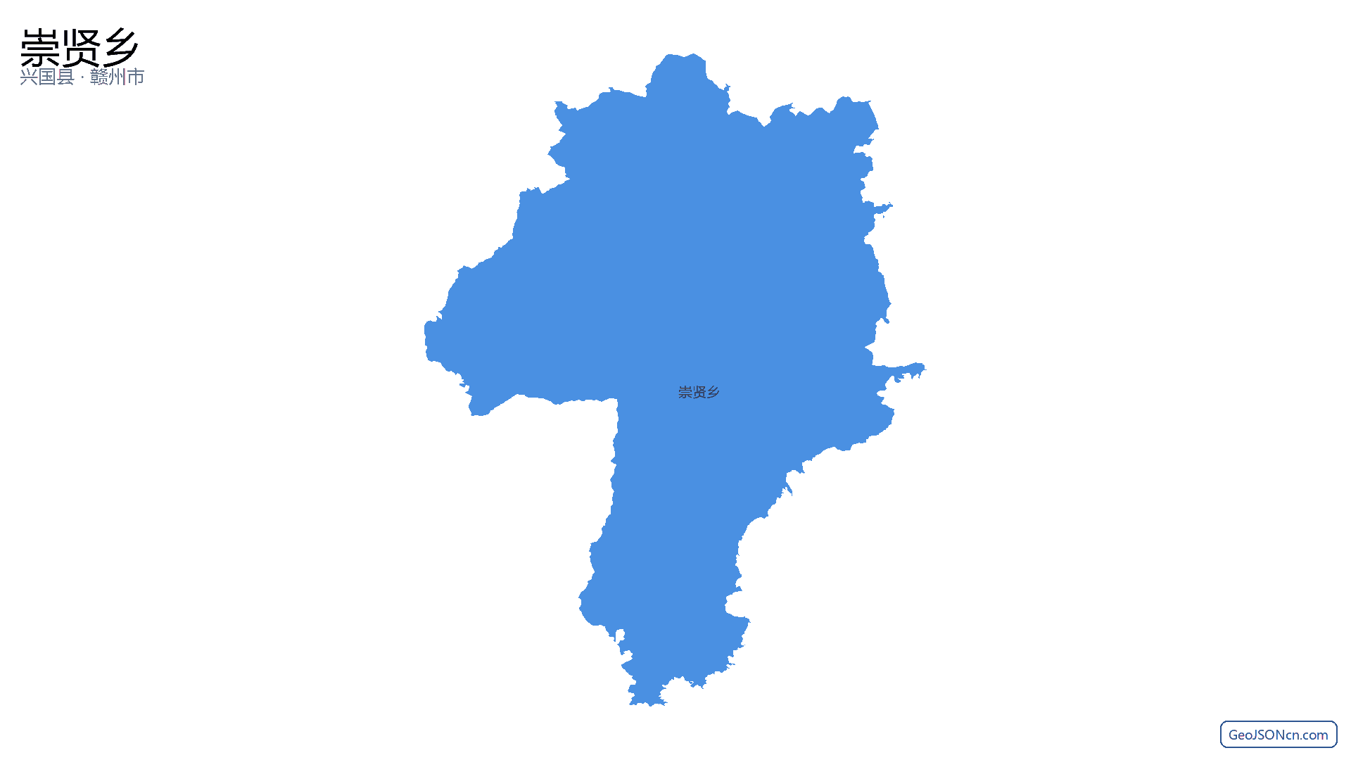 崇贤乡行政区划边界地图（兴国县·赣州市）,提供GeoJSON、SHP矢量边界数据下载及高清地图大图(PNG/JPG) - GeoJSONcn.com