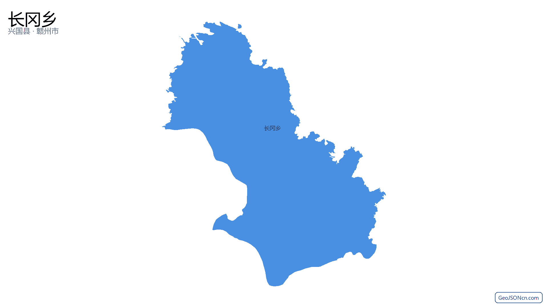 长冈乡行政区划边界地图（兴国县·赣州市）,提供GeoJSON、SHP矢量边界数据下载及高清地图大图(PNG/JPG) - GeoJSONcn.com