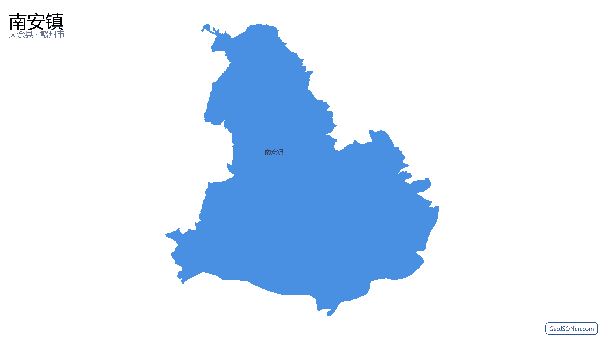 南安镇行政区划边界地图(大余县·赣州市),提供GeoJSON、SHP矢量边界数据下载及高清地图大图(PNG/JPG) - GeoJSONcn.com
