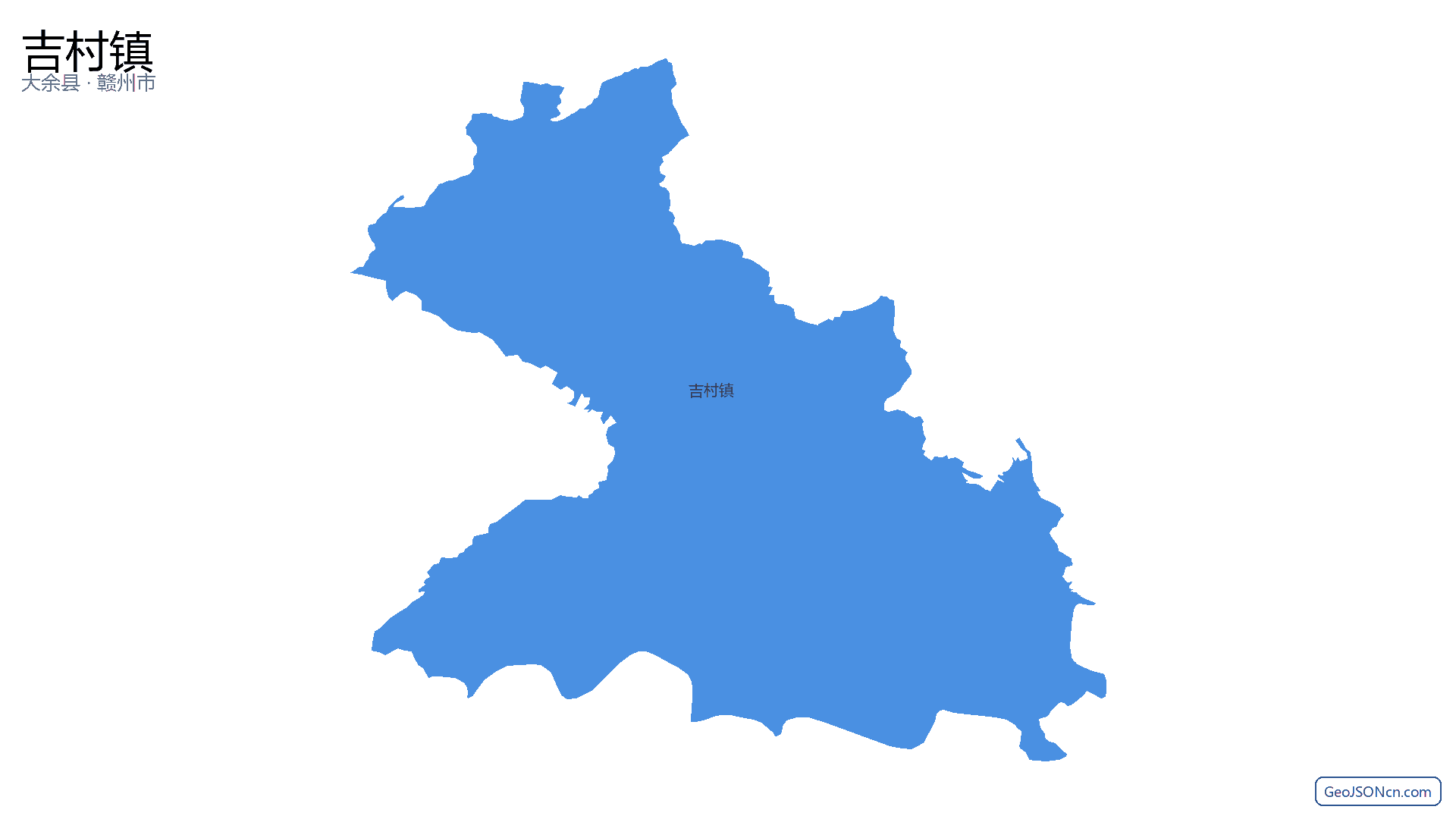 吉村镇行政区划边界地图(大余县·赣州市),提供GeoJSON、SHP矢量边界数据下载及高清地图大图(PNG/JPG) - GeoJSONcn.com