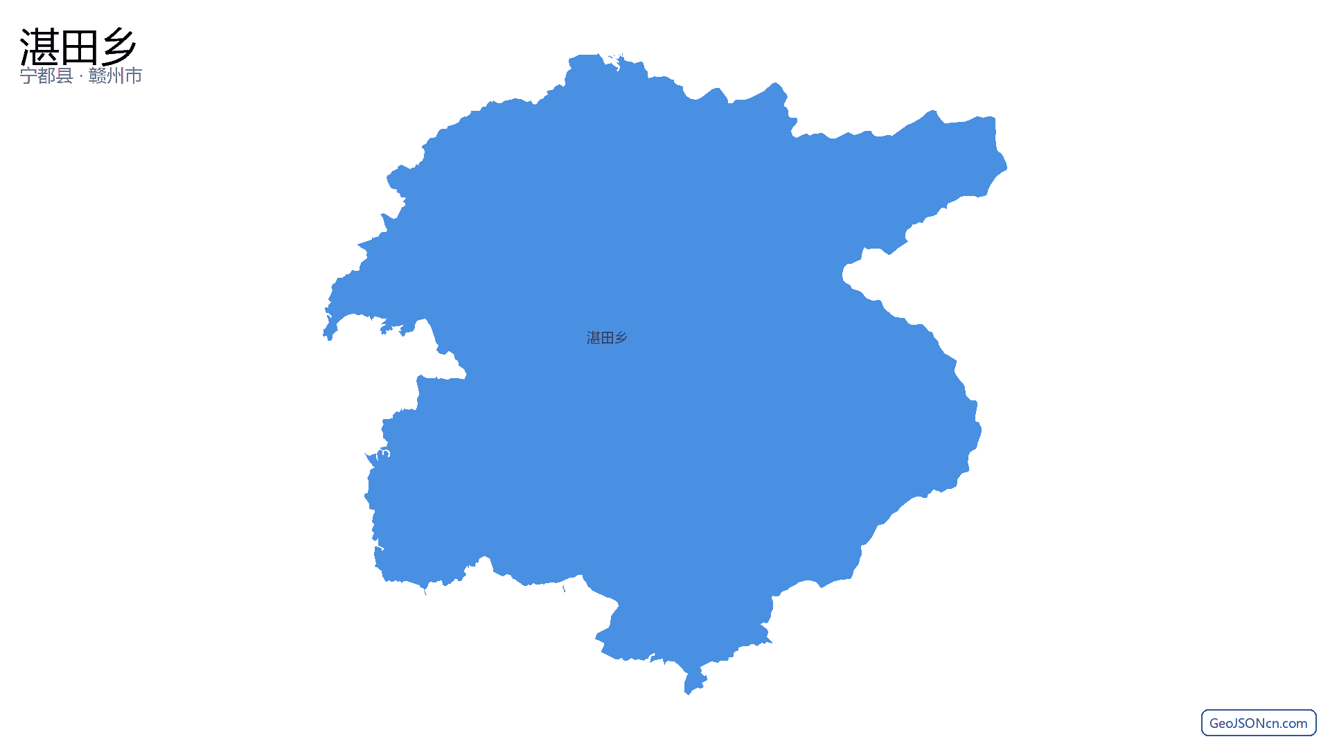 湛田乡行政区划边界地图（宁都县·赣州市）,提供GeoJSON、SHP矢量边界数据下载及高清地图大图(PNG/JPG) - GeoJSONcn.com