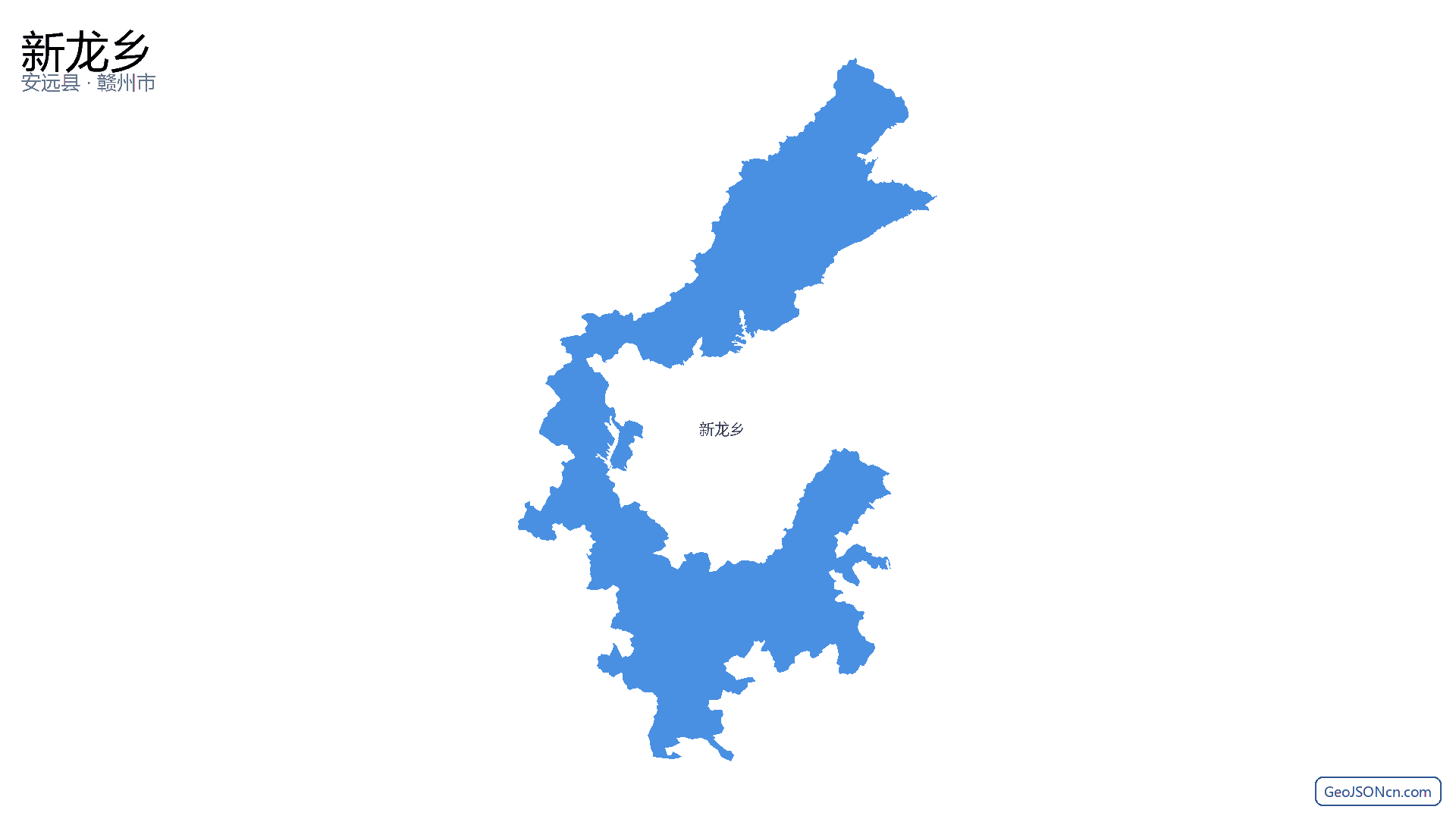 新龙乡行政区划边界地图（安远县·赣州市）,提供GeoJSON、SHP矢量边界数据下载及高清地图大图(PNG/JPG) - GeoJSONcn.com