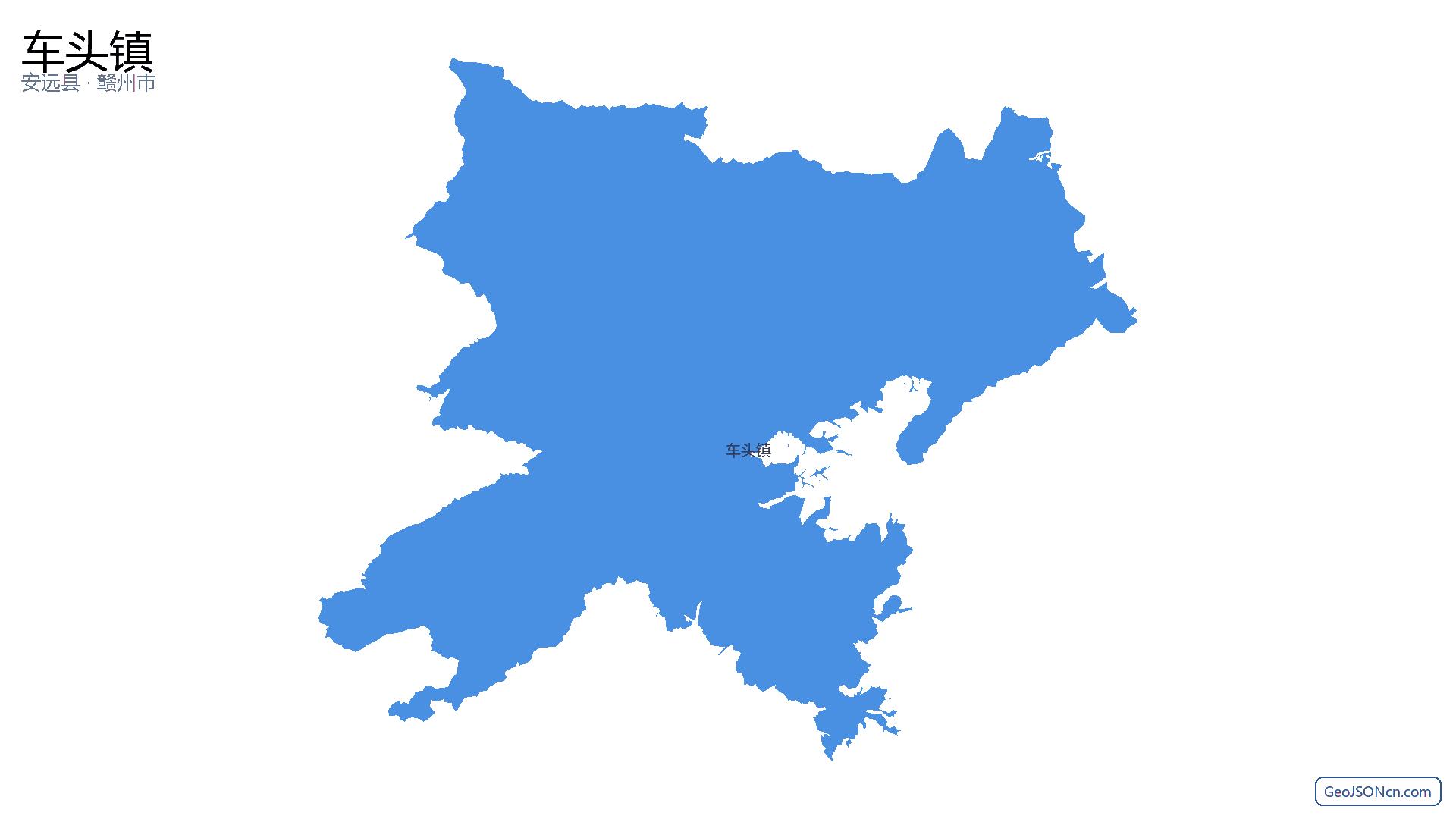 车头镇行政区划边界地图（安远县·赣州市）,提供GeoJSON、SHP矢量边界数据下载及高清地图大图(PNG/JPG) - GeoJSONcn.com