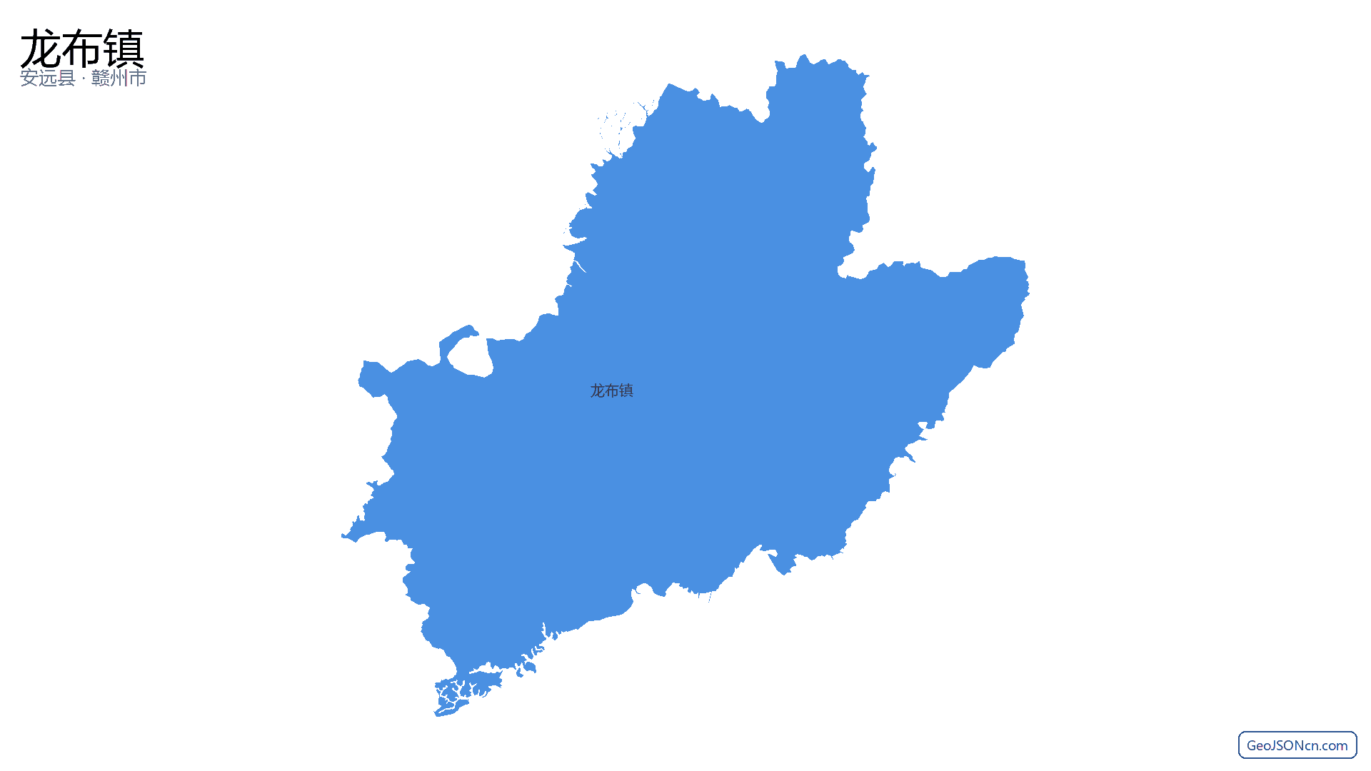 龙布镇行政区划边界地图（安远县·赣州市）,提供GeoJSON、SHP矢量边界数据下载及高清地图大图(PNG/JPG) - GeoJSONcn.com