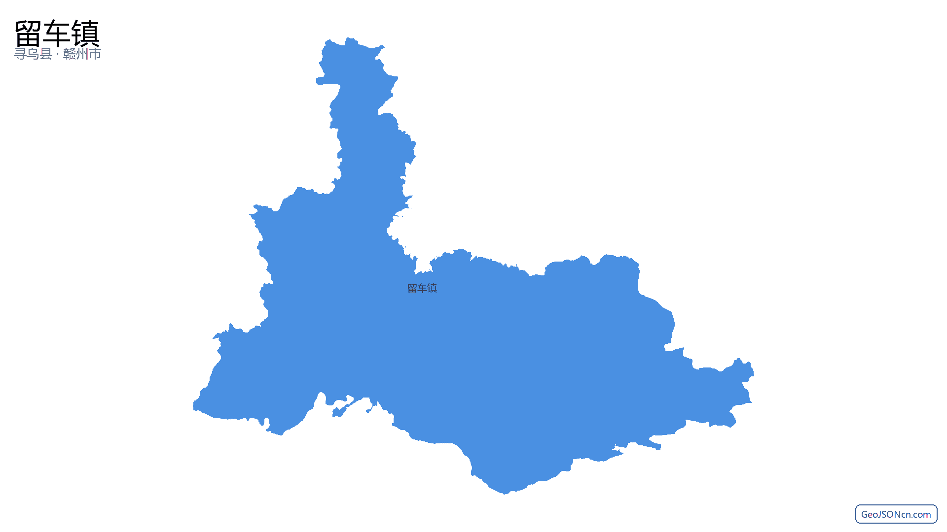 留车镇行政区划边界地图(寻乌县·赣州市),提供GeoJSON、SHP矢量边界数据下载及高清地图大图(PNG/JPG) - GeoJSONcn.com