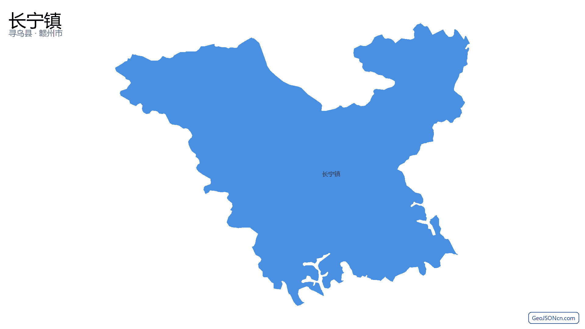 长宁镇行政区划边界地图（寻乌县·赣州市）,提供GeoJSON、SHP矢量边界数据下载及高清地图大图(PNG/JPG) - GeoJSONcn.com