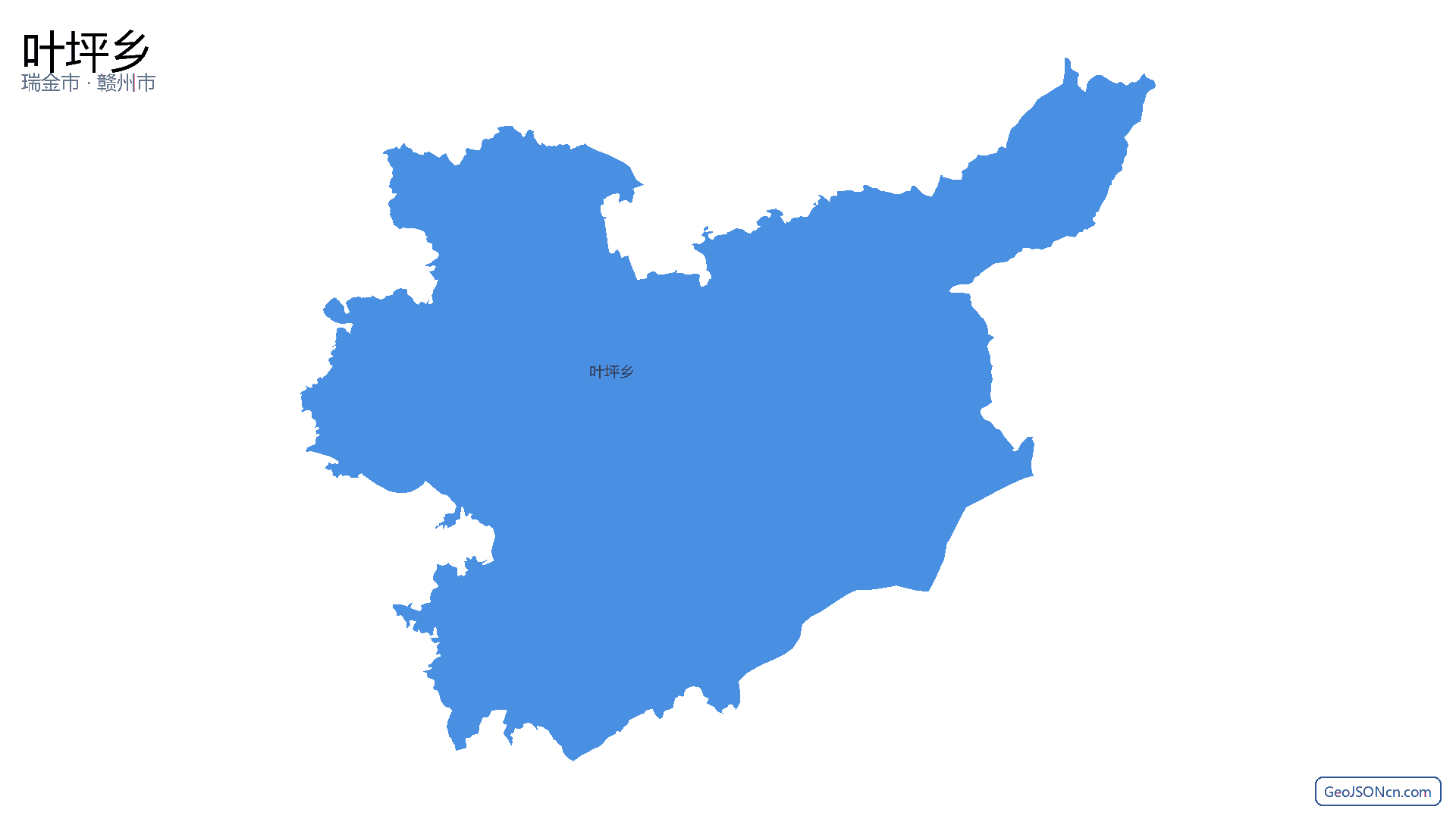 叶坪乡行政区划边界地图(瑞金市·赣州市),提供GeoJSON、SHP矢量边界数据下载及高清地图大图(PNG/JPG) - GeoJSONcn.com
