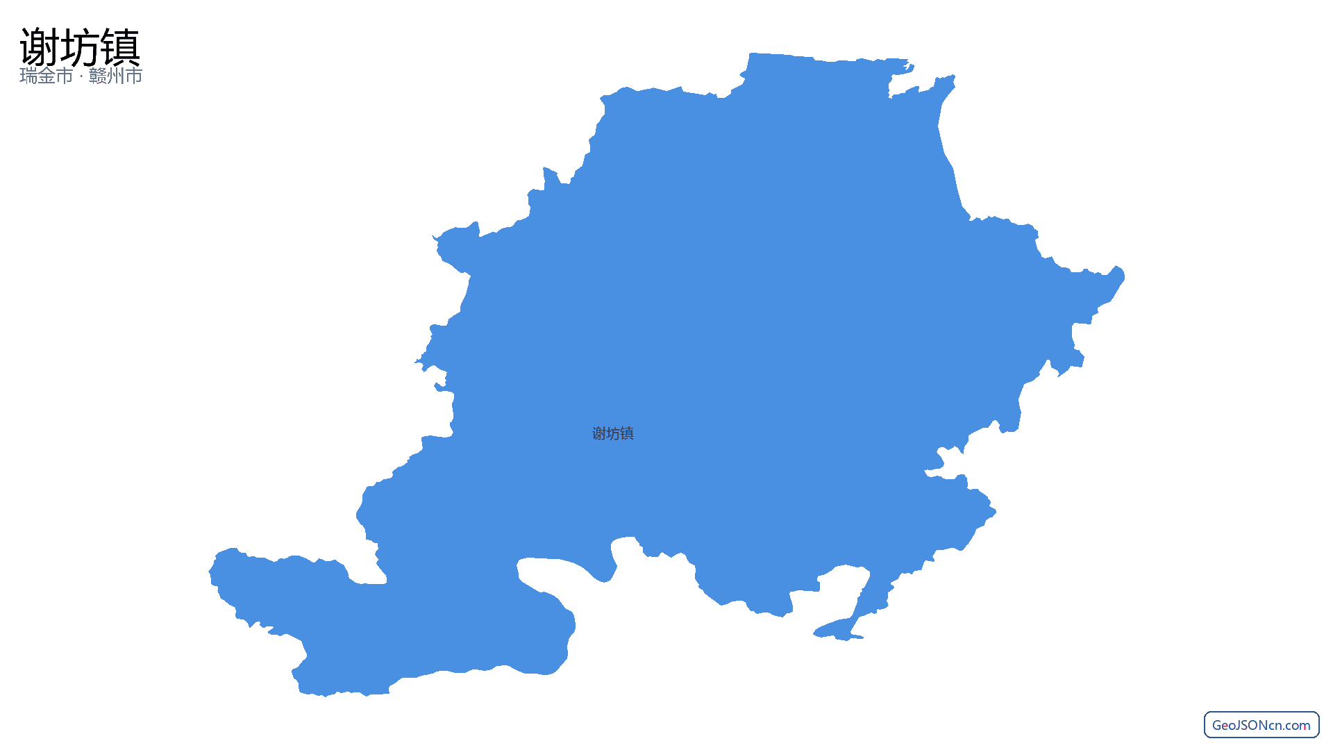 谢坊镇行政区划边界地图(瑞金市·赣州市),提供GeoJSON、SHP矢量边界数据下载及高清地图大图(PNG/JPG) - GeoJSONcn.com