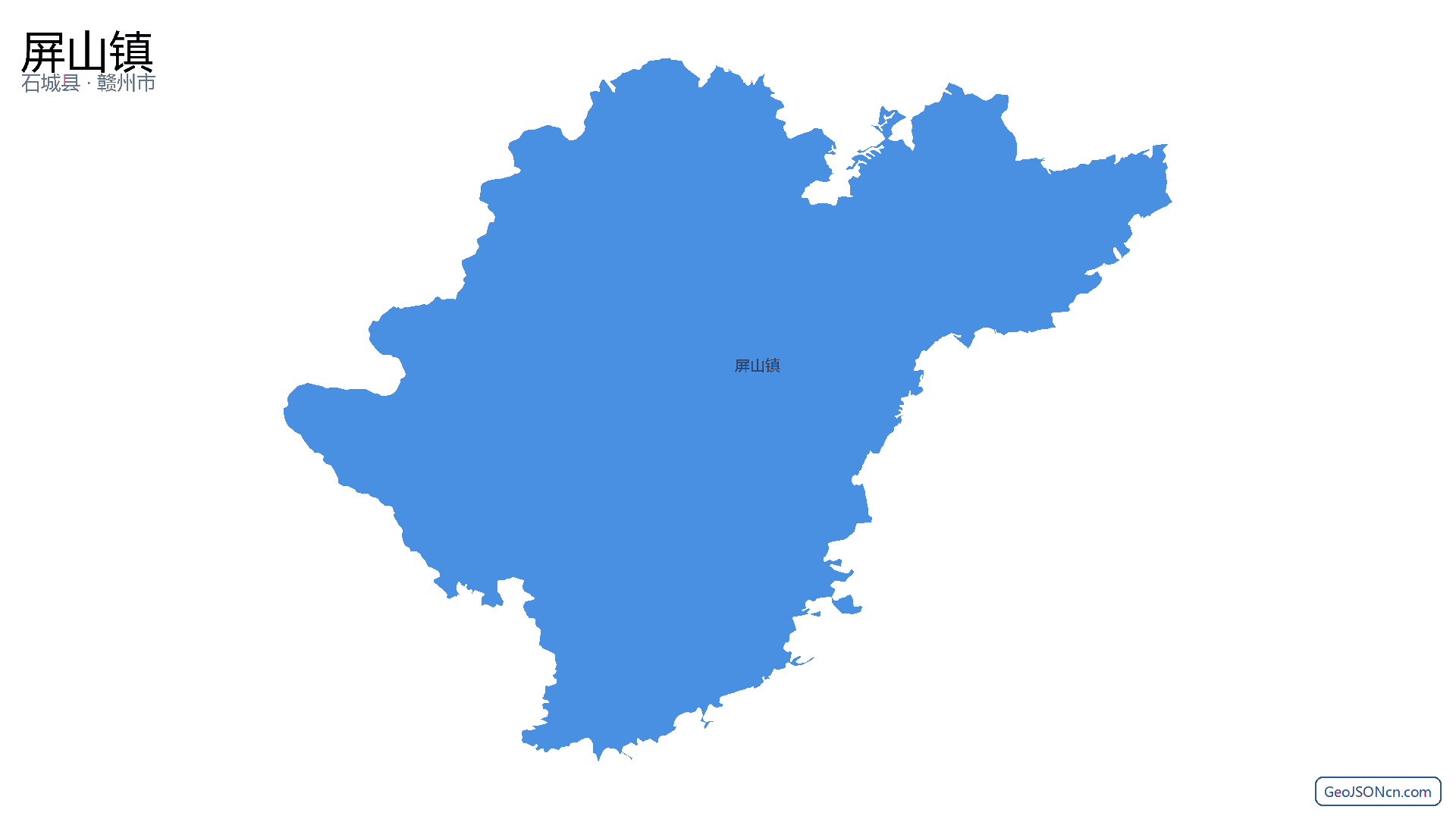 屏山镇行政区划边界地图（石城县·赣州市）,提供GeoJSON、SHP矢量边界数据下载及高清地图大图(PNG/JPG) - GeoJSONcn.com