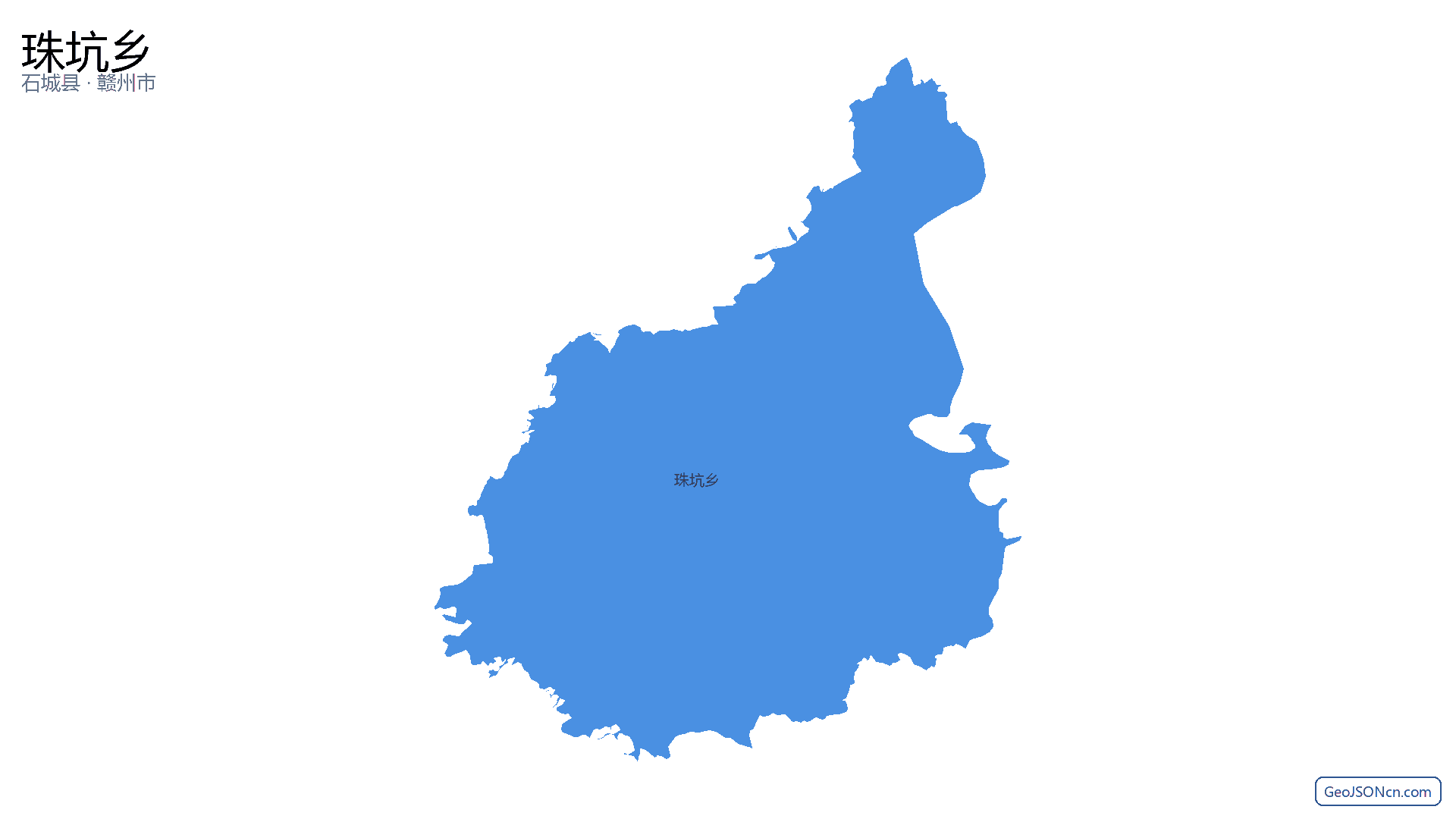 珠坑乡行政区划边界地图(石城县·赣州市),提供GeoJSON、SHP矢量边界数据下载及高清地图大图(PNG/JPG) - GeoJSONcn.com