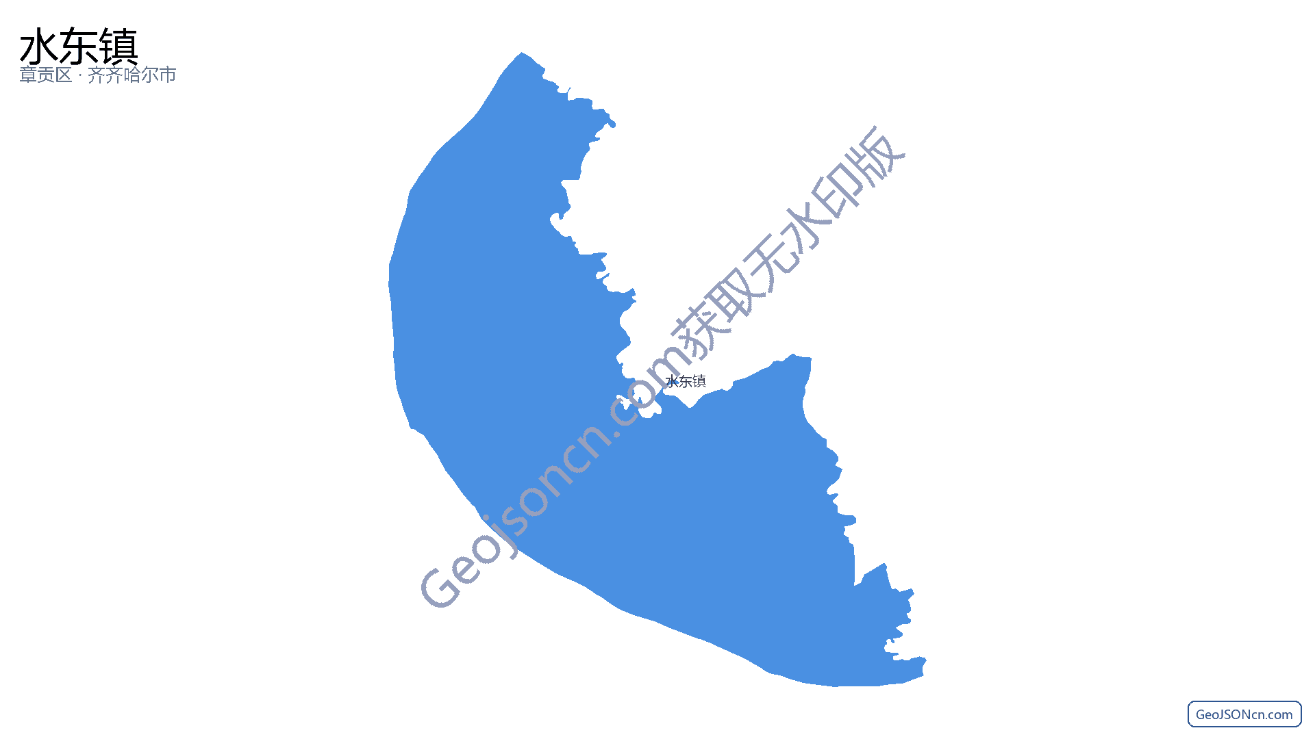 水东镇行政区划边界地图（章贡区·赣州市）,提供GeoJSON、SHP矢量边界数据下载及高清地图大图(PNG/JPG) - GeoJSONcn.com