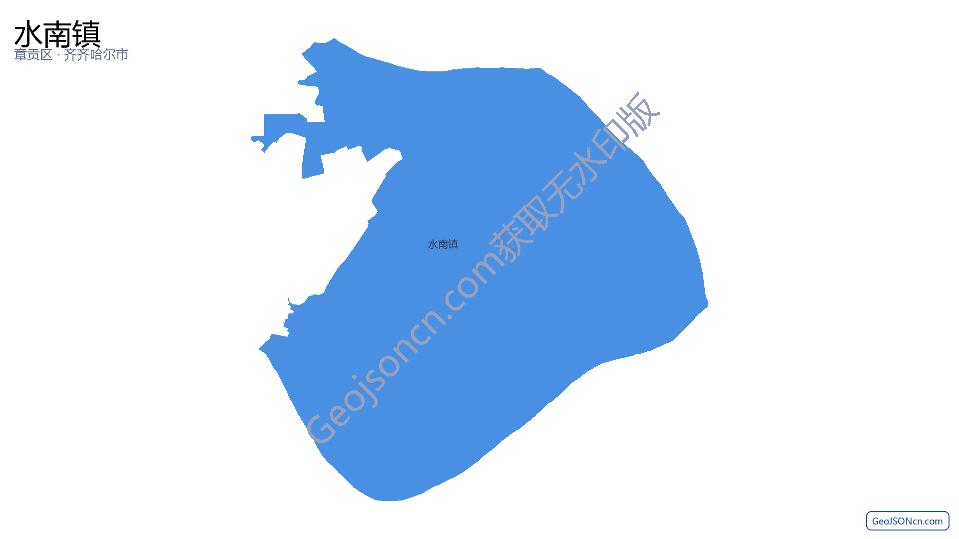 水南镇行政区划边界地图（章贡区·赣州市）,提供GeoJSON、SHP矢量边界数据下载及高清地图大图(PNG/JPG) - GeoJSONcn.com