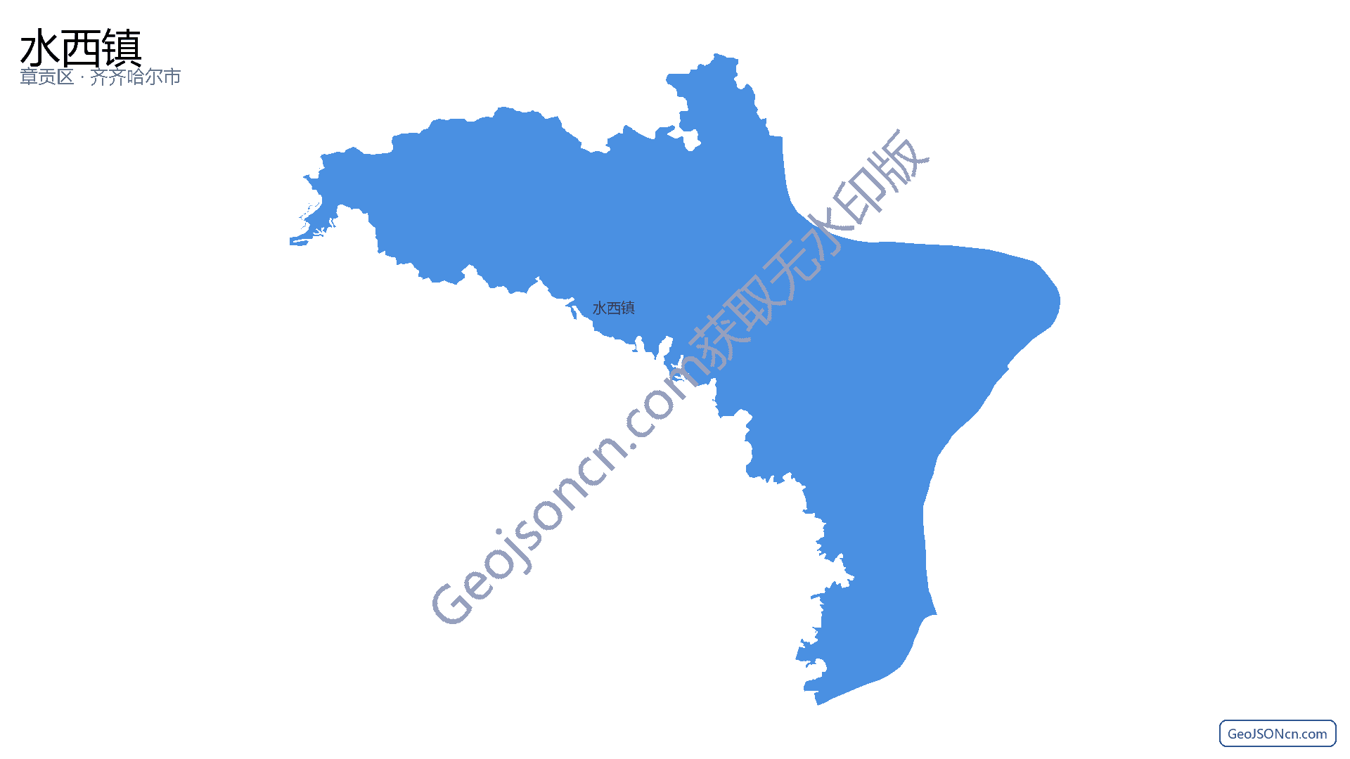 水西镇行政区划边界地图(章贡区·赣州市),提供GeoJSON、SHP矢量边界数据下载及高清地图大图(PNG/JPG) - GeoJSONcn.com