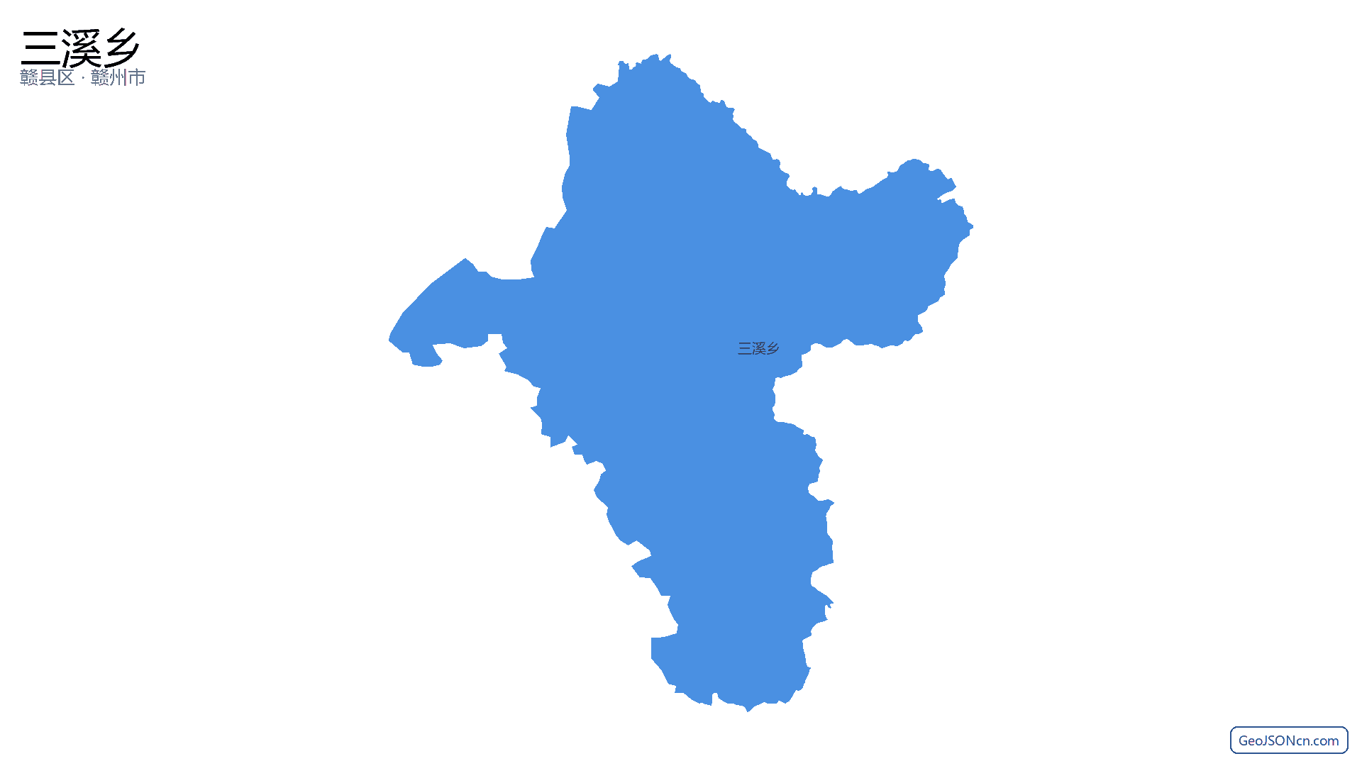 三溪乡行政区划边界地图(赣县区·赣州市),提供GeoJSON、SHP矢量边界数据下载及高清地图大图(PNG/JPG) - GeoJSONcn.com