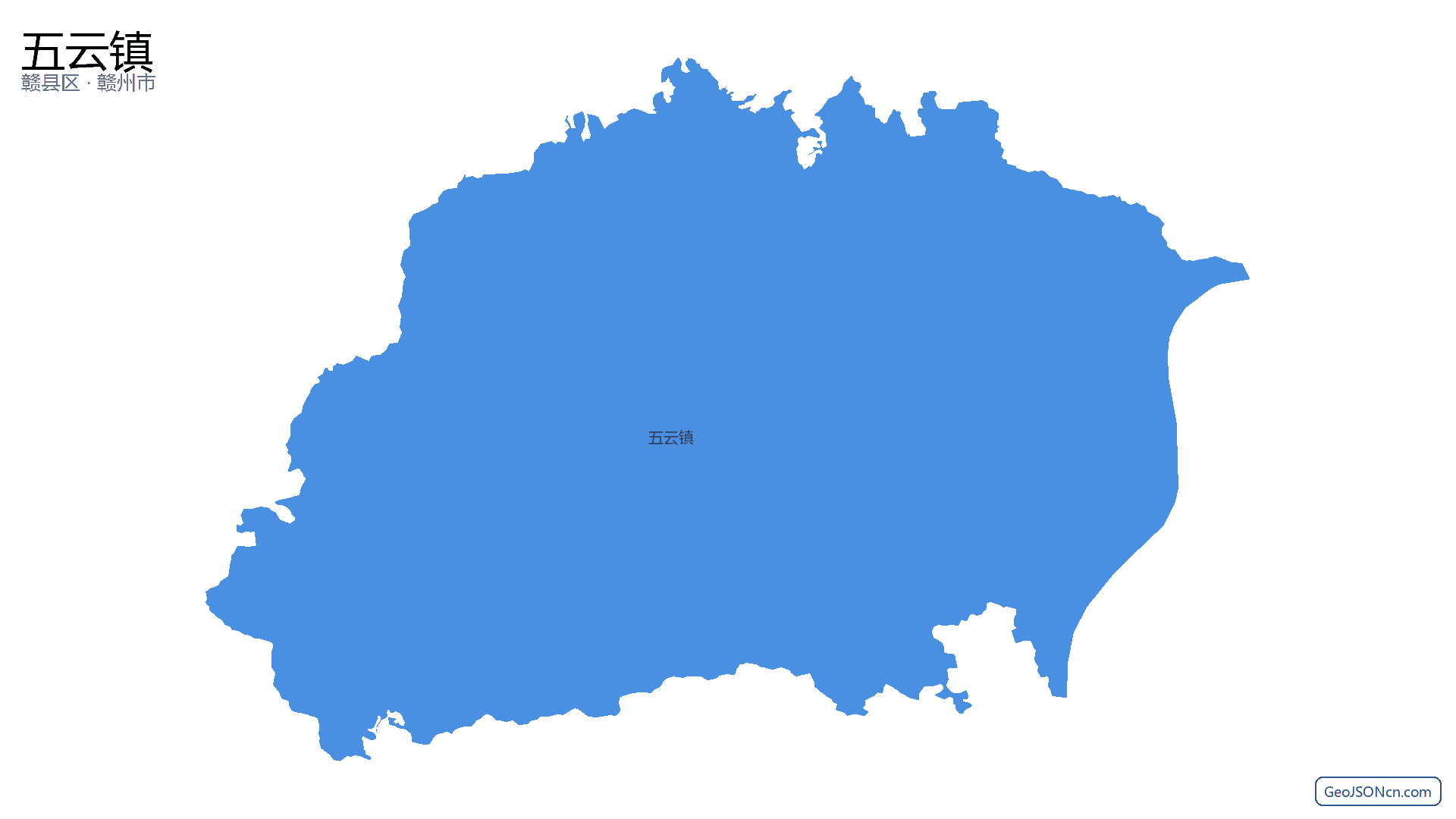 五云镇行政区划边界地图（赣县区·赣州市）,提供GeoJSON、SHP矢量边界数据下载及高清地图大图(PNG/JPG) - GeoJSONcn.com