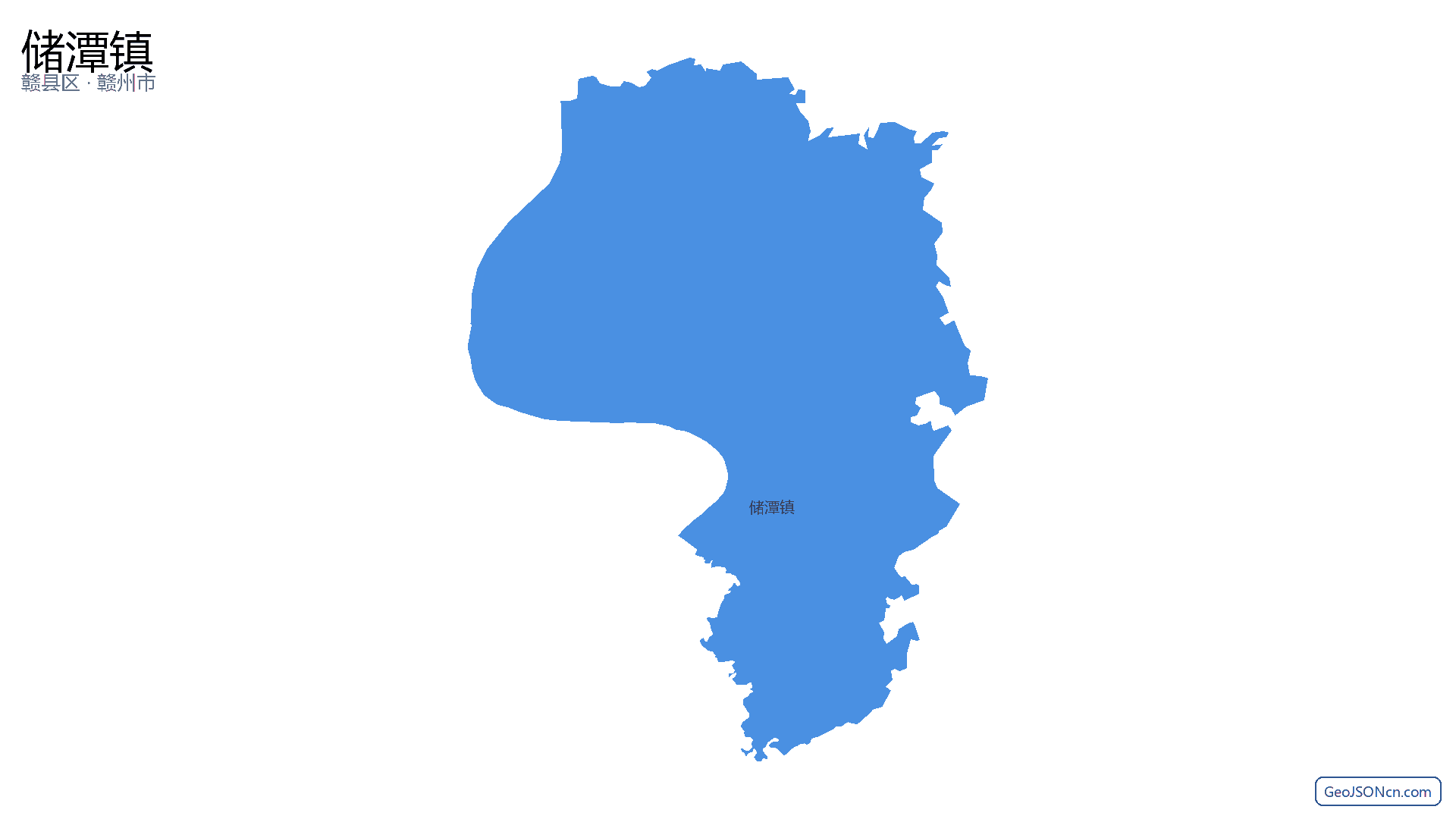 储潭镇行政区划边界地图（赣县区·赣州市）,提供GeoJSON、SHP矢量边界数据下载及高清地图大图(PNG/JPG) - GeoJSONcn.com