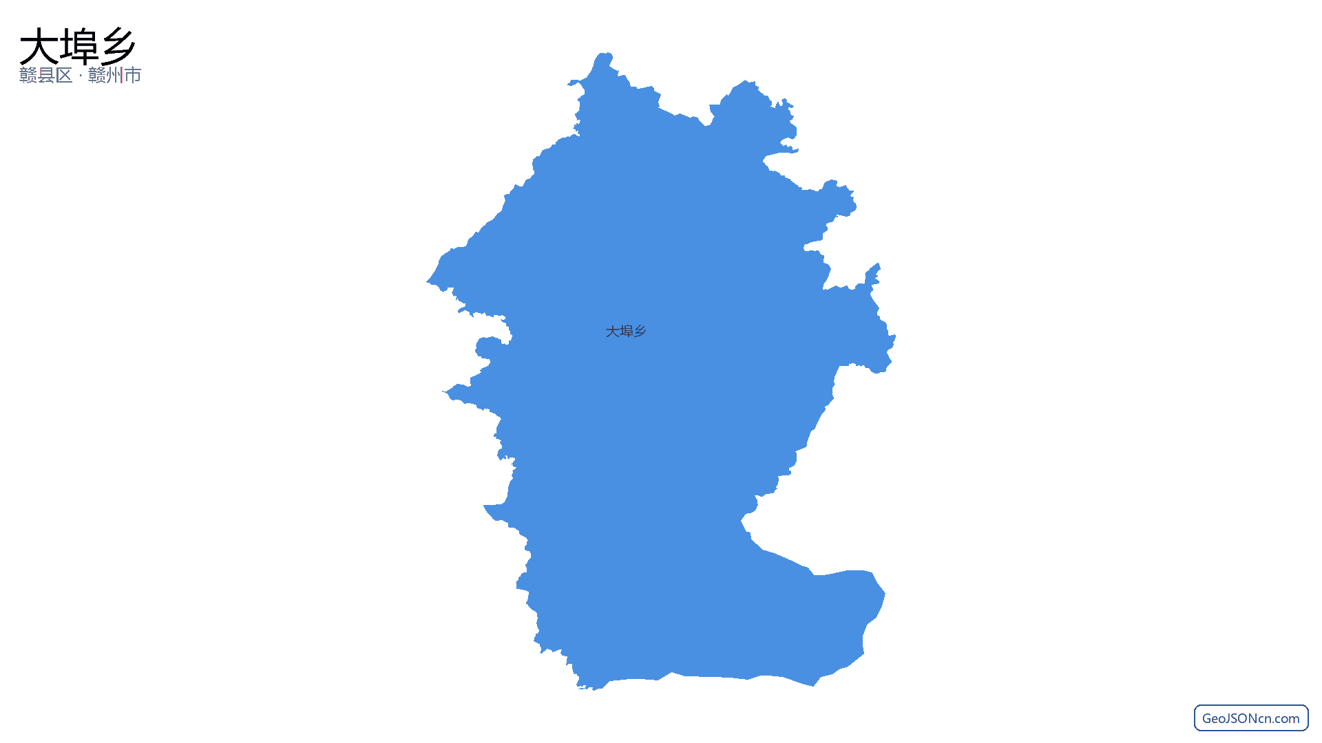 大埠乡行政区划边界地图（赣县区·赣州市）,提供GeoJSON、SHP矢量边界数据下载及高清地图大图(PNG/JPG) - GeoJSONcn.com
