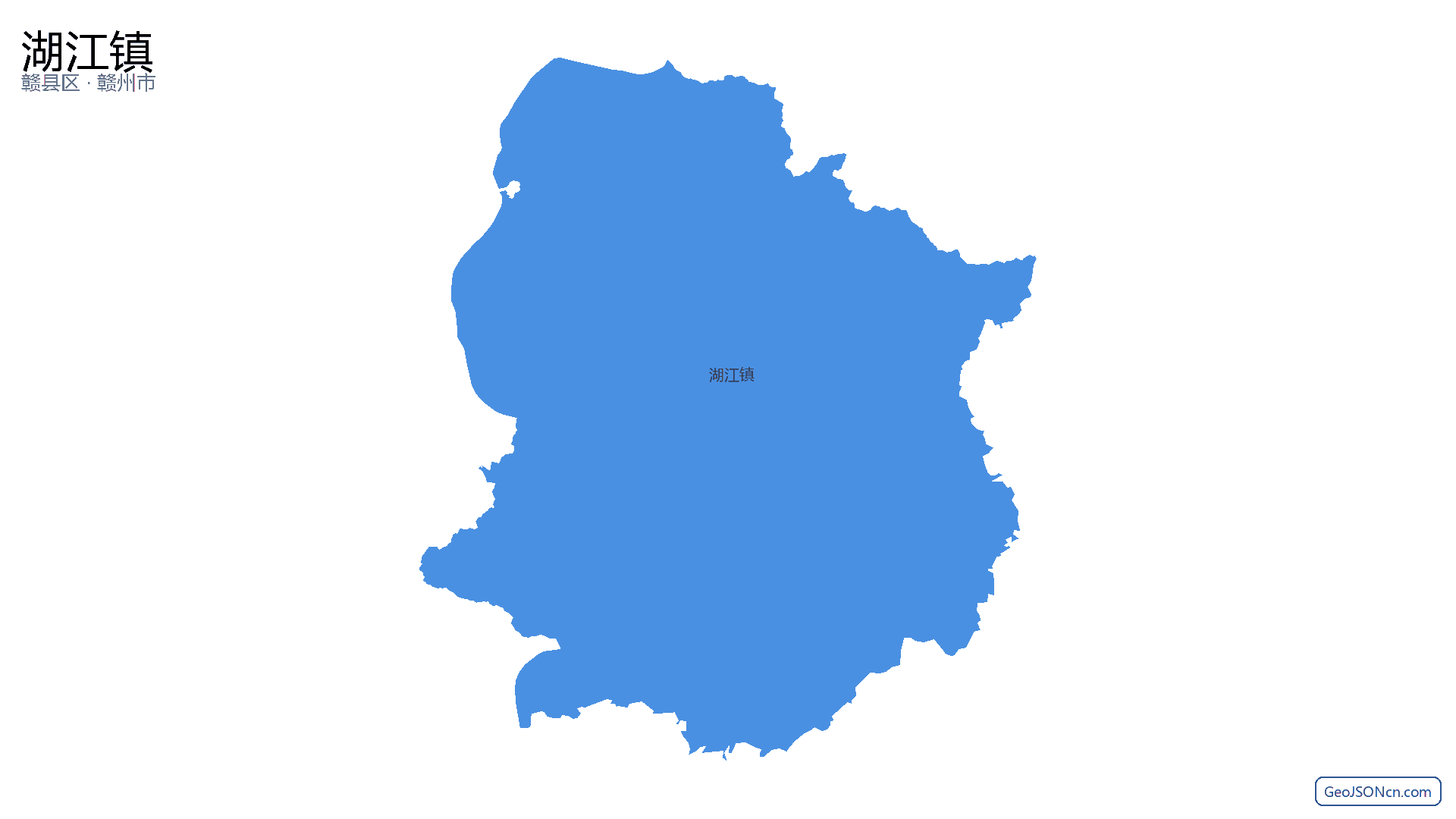 湖江镇行政区划边界地图(赣县区·赣州市),提供GeoJSON、SHP矢量边界数据下载及高清地图大图(PNG/JPG) - GeoJSONcn.com