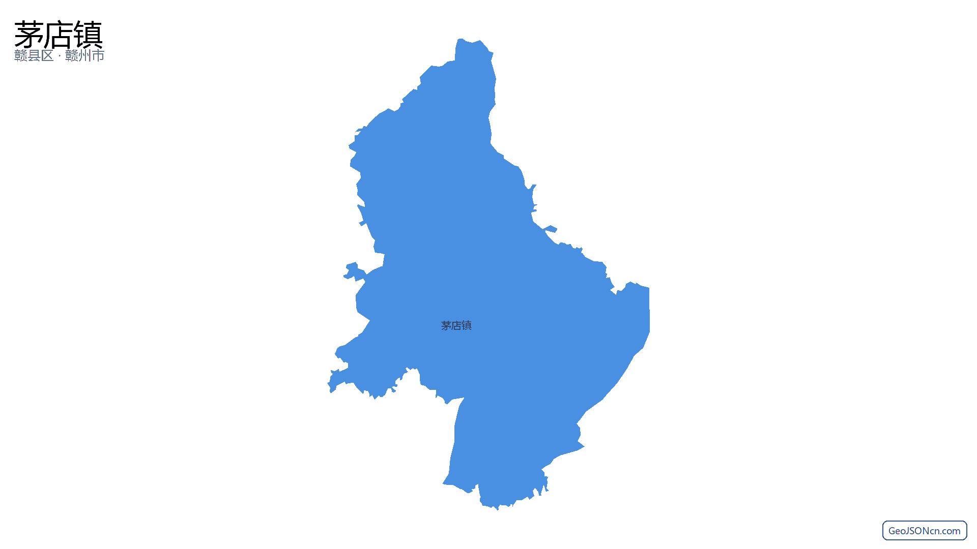 茅店镇行政区划边界地图(赣县区·赣州市),提供GeoJSON、SHP矢量边界数据下载及高清地图大图(PNG/JPG) - GeoJSONcn.com