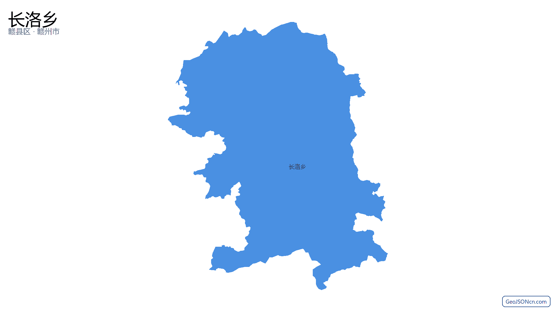 长洛乡行政区划边界地图（赣县区·赣州市）,提供GeoJSON、SHP矢量边界数据下载及高清地图大图(PNG/JPG) - GeoJSONcn.com