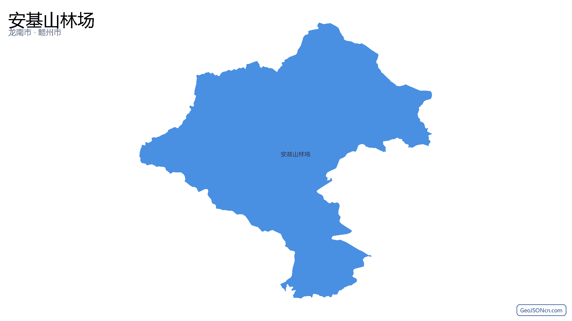 安基山林场行政区划边界地图（龙南市·赣州市）,提供GeoJSON、SHP矢量边界数据下载及高清地图大图(PNG/JPG) - GeoJSONcn.com