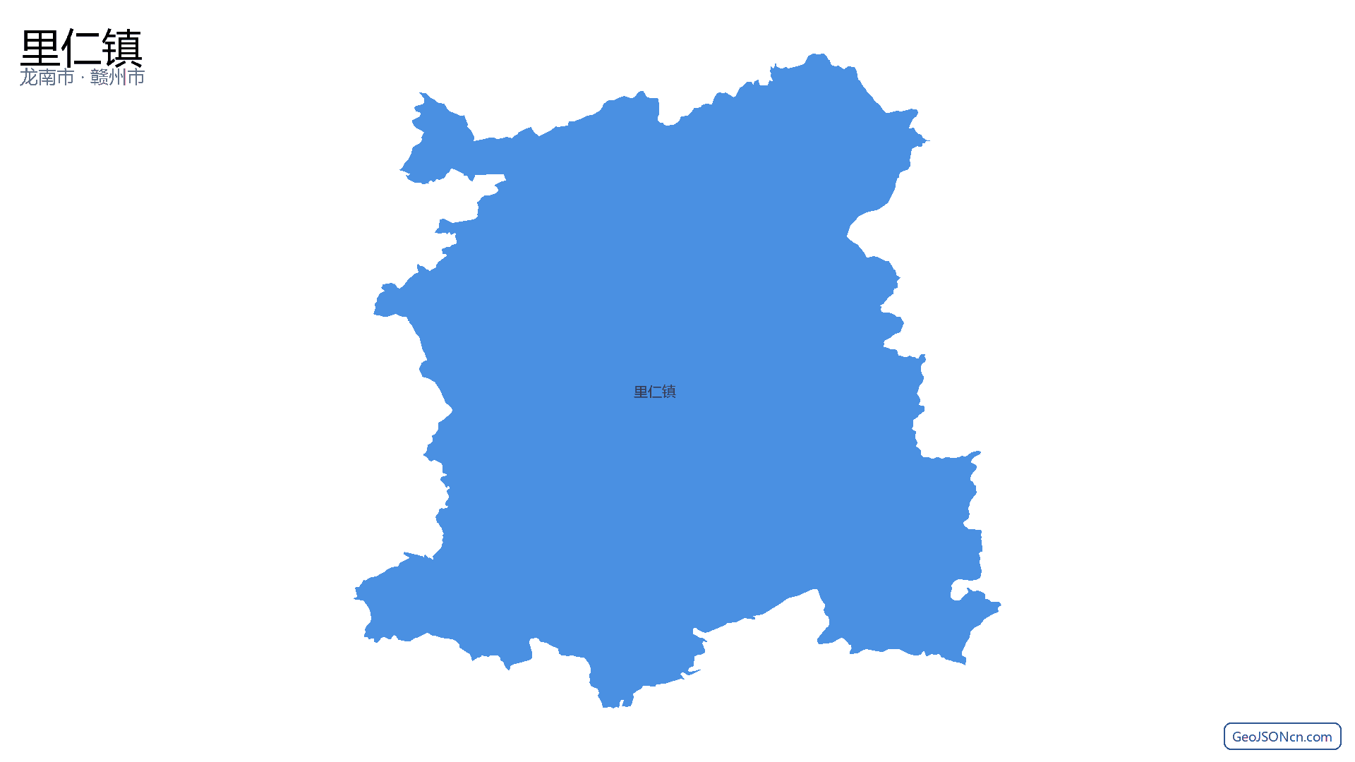 里仁镇行政区划边界地图（龙南市·赣州市）,提供GeoJSON、SHP矢量边界数据下载及高清地图大图(PNG/JPG) - GeoJSONcn.com