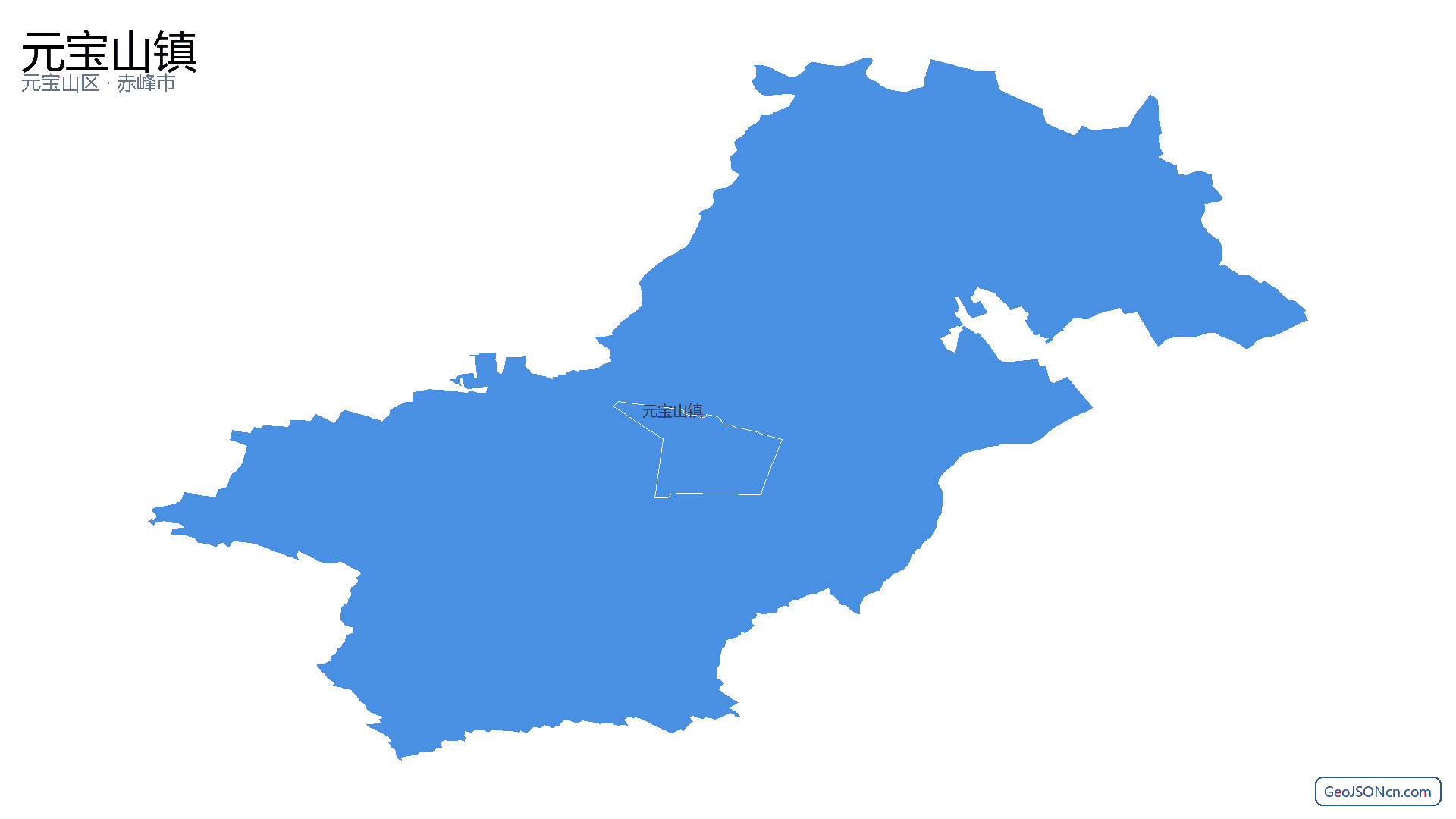 元宝山镇行政区划边界地图（元宝山区·赤峰市）,提供GeoJSON、SHP矢量边界数据下载及高清地图大图(PNG/JPG) - GeoJSONcn.com