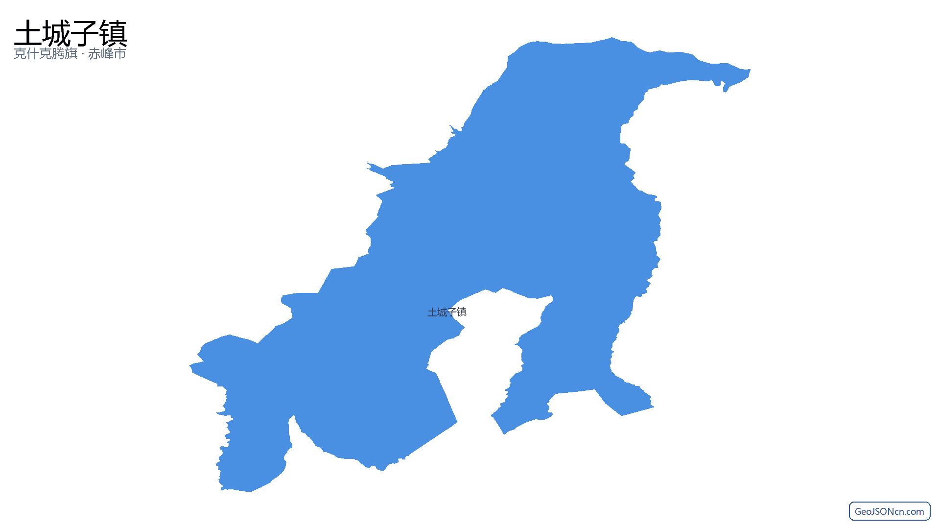 土城子镇行政区划边界地图(克什克腾旗·赤峰市),提供GeoJSON、SHP矢量边界数据下载及高清地图大图(PNG/JPG) - GeoJSONcn.com
