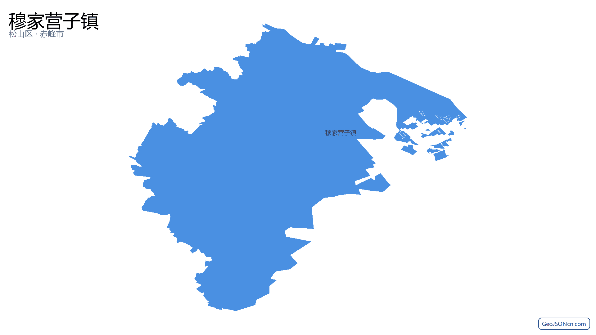穆家营子镇行政区划边界地图（松山区·赤峰市）,提供GeoJSON、SHP矢量边界数据下载及高清地图大图(PNG/JPG) - GeoJSONcn.com