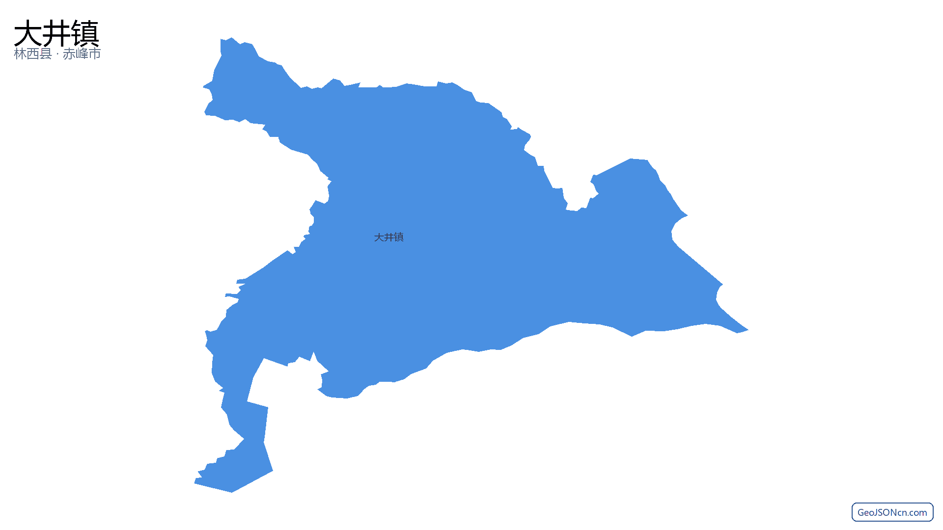 大井镇行政区划边界地图（林西县·赤峰市）,提供GeoJSON、SHP矢量边界数据下载及高清地图大图(PNG/JPG) - GeoJSONcn.com