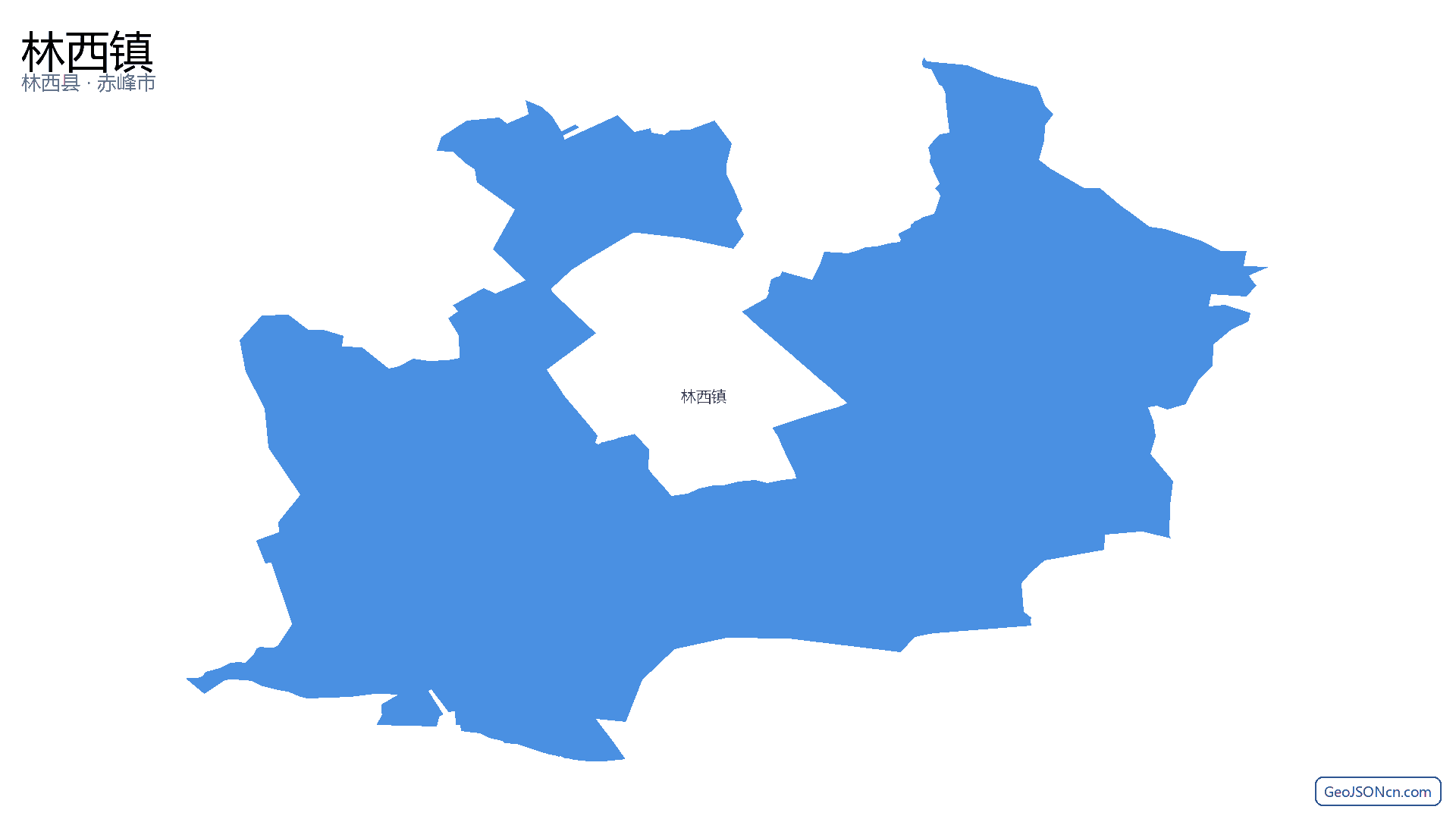 林西镇行政区划边界地图（林西县·赤峰市）,提供GeoJSON、SHP矢量边界数据下载及高清地图大图(PNG/JPG) - GeoJSONcn.com
