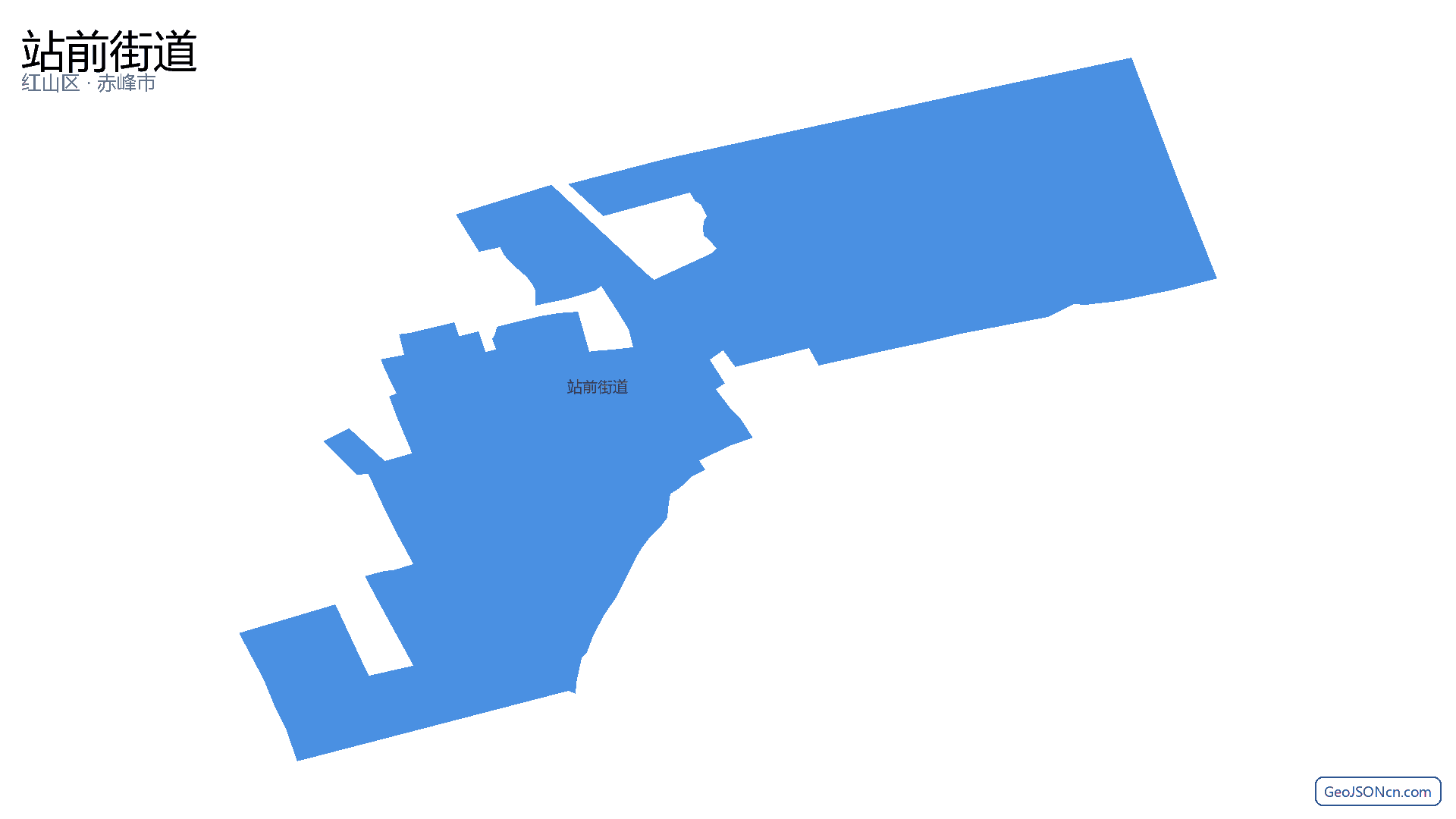 站前街道行政区划边界地图（红山区·赤峰市）,提供GeoJSON、SHP矢量边界数据下载及高清地图大图(PNG/JPG) - GeoJSONcn.com